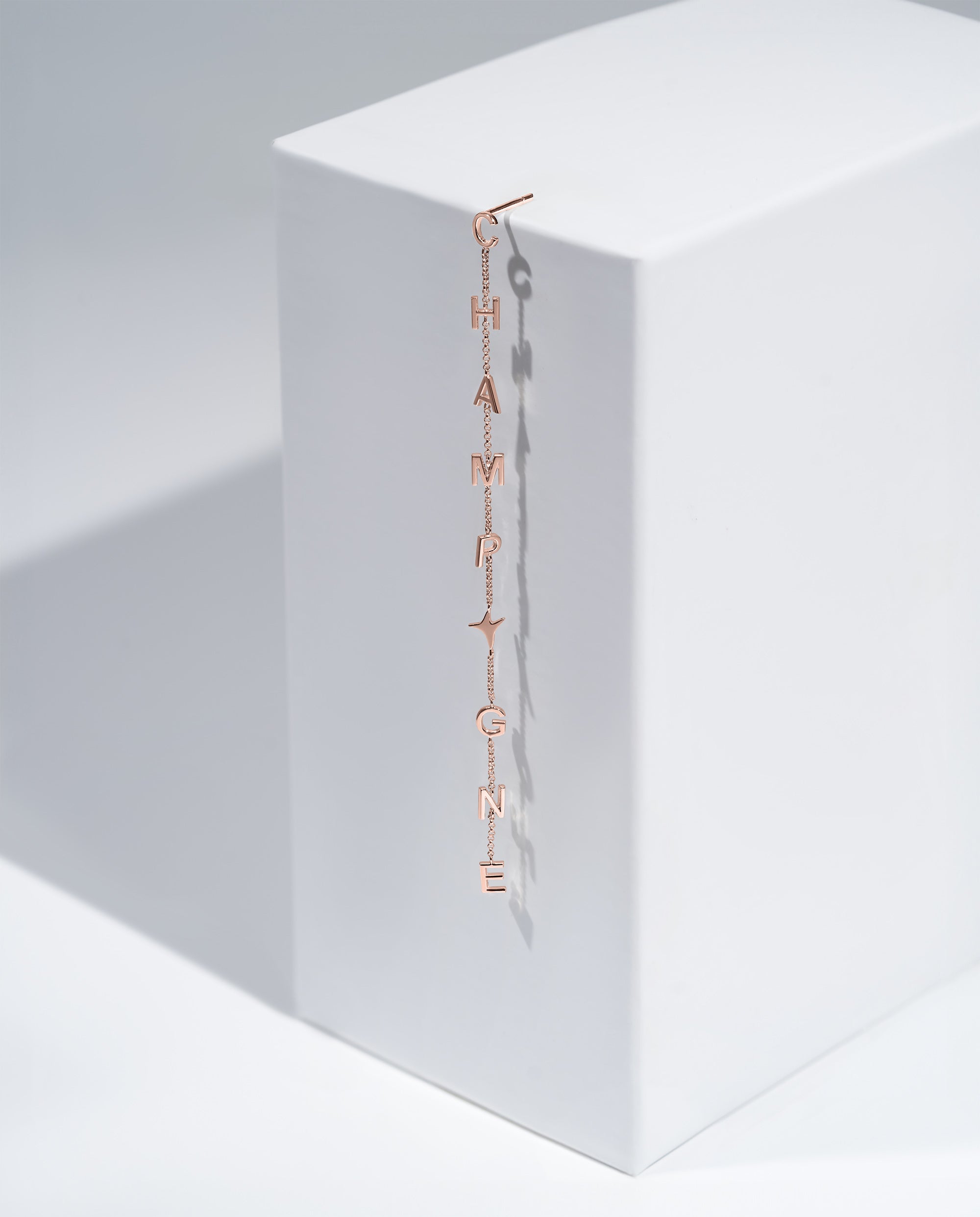 Rose gold CHAMPAGNE mono-earring