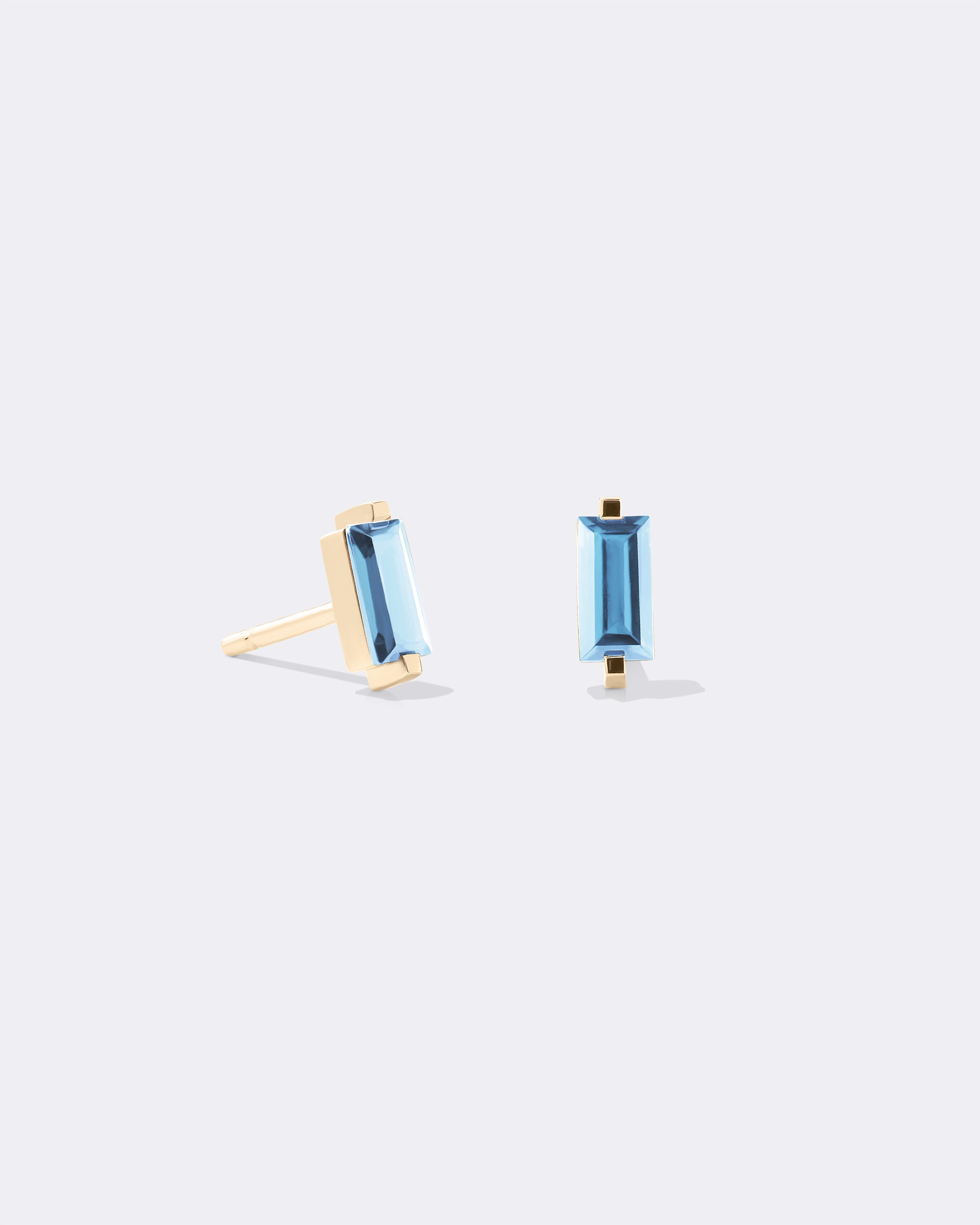 Yellow gold My color sky topaz earrings