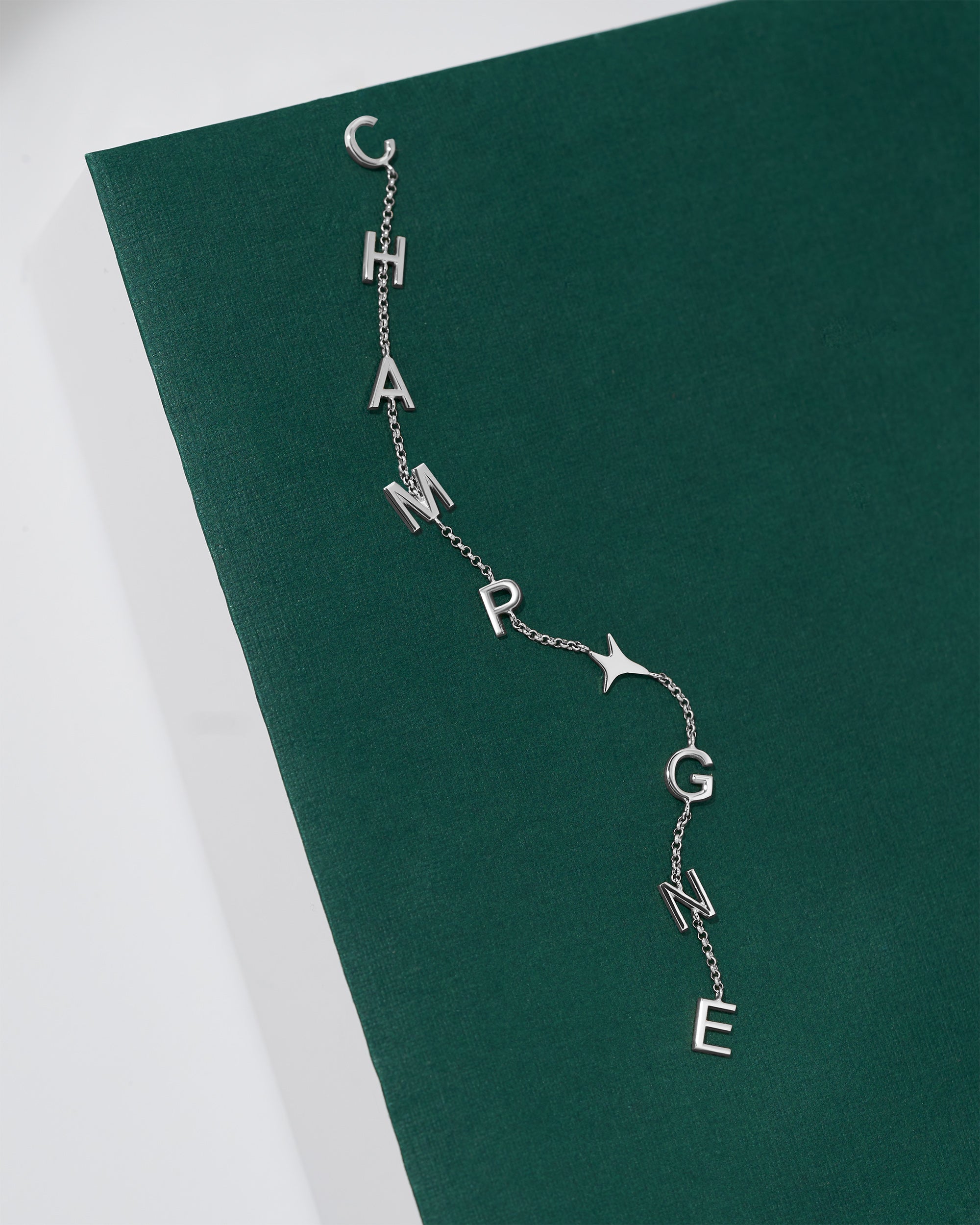 White gold CHAMPAGNE mono-earring