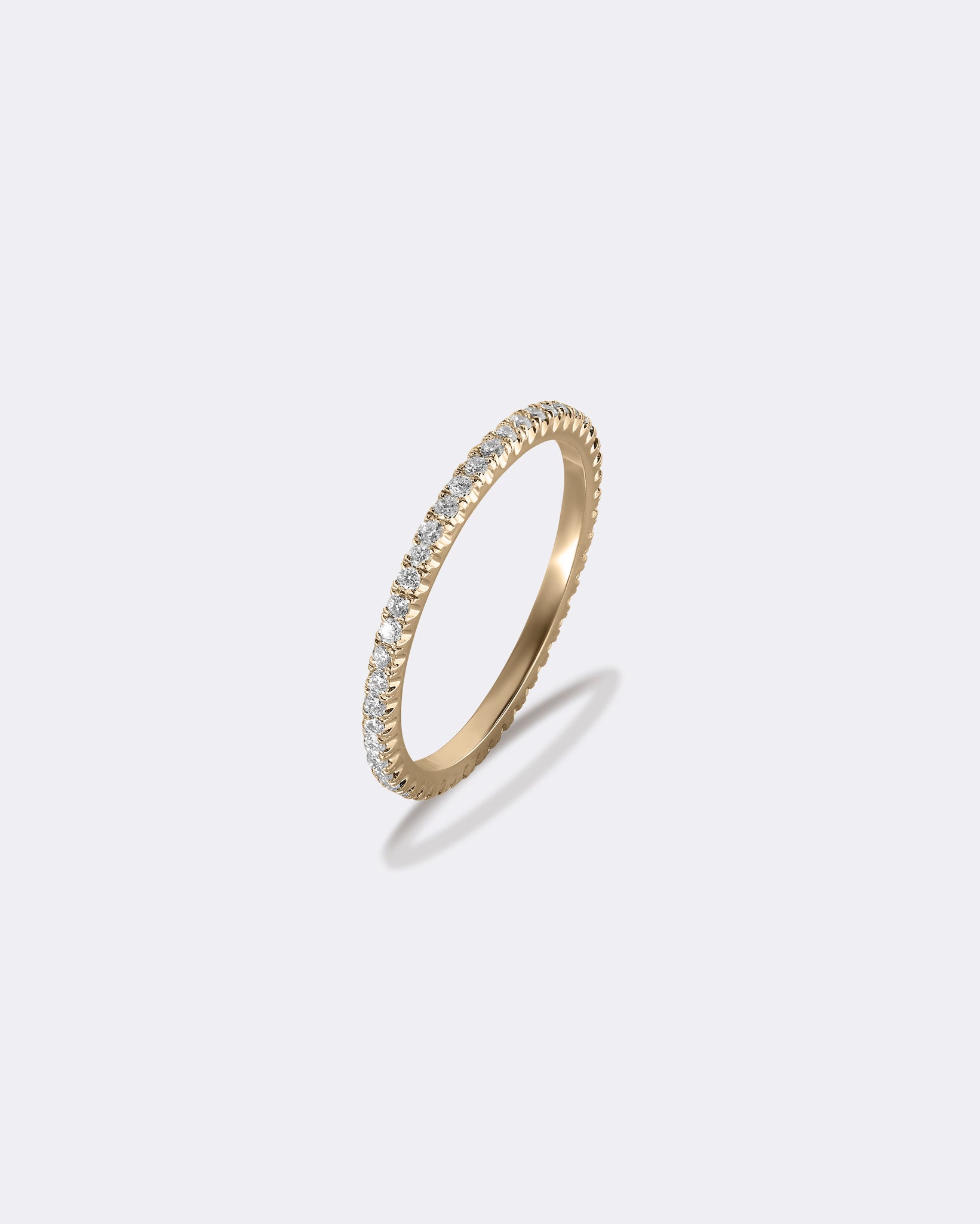Yellow gold diamond line ring