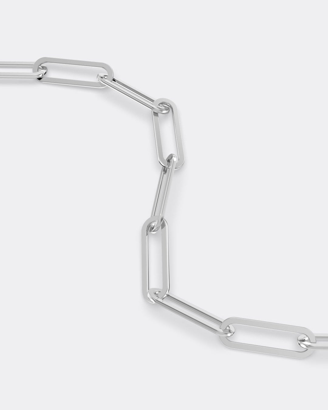 White gold paperclip chain bracelet
