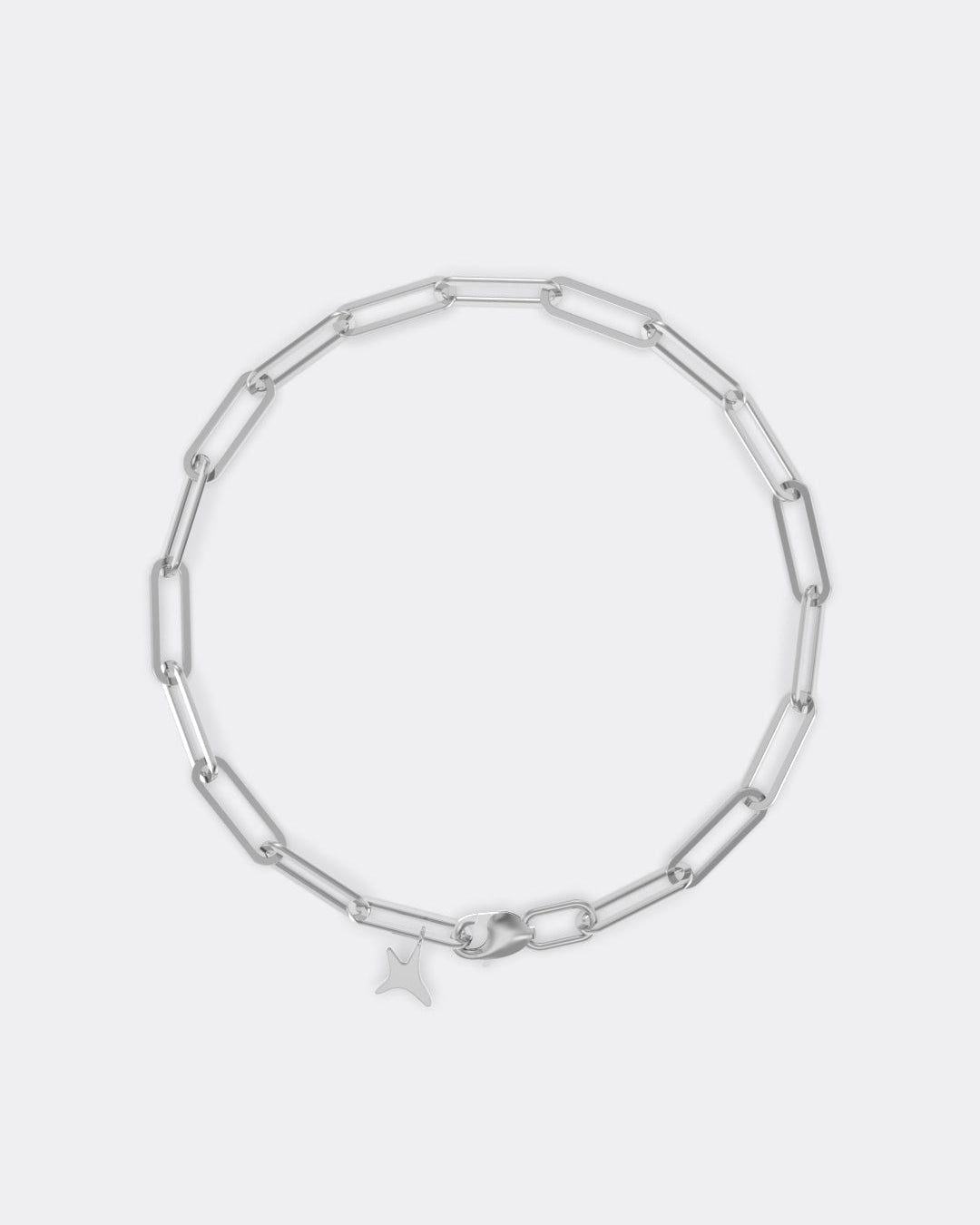 White gold paperclip chain bracelet