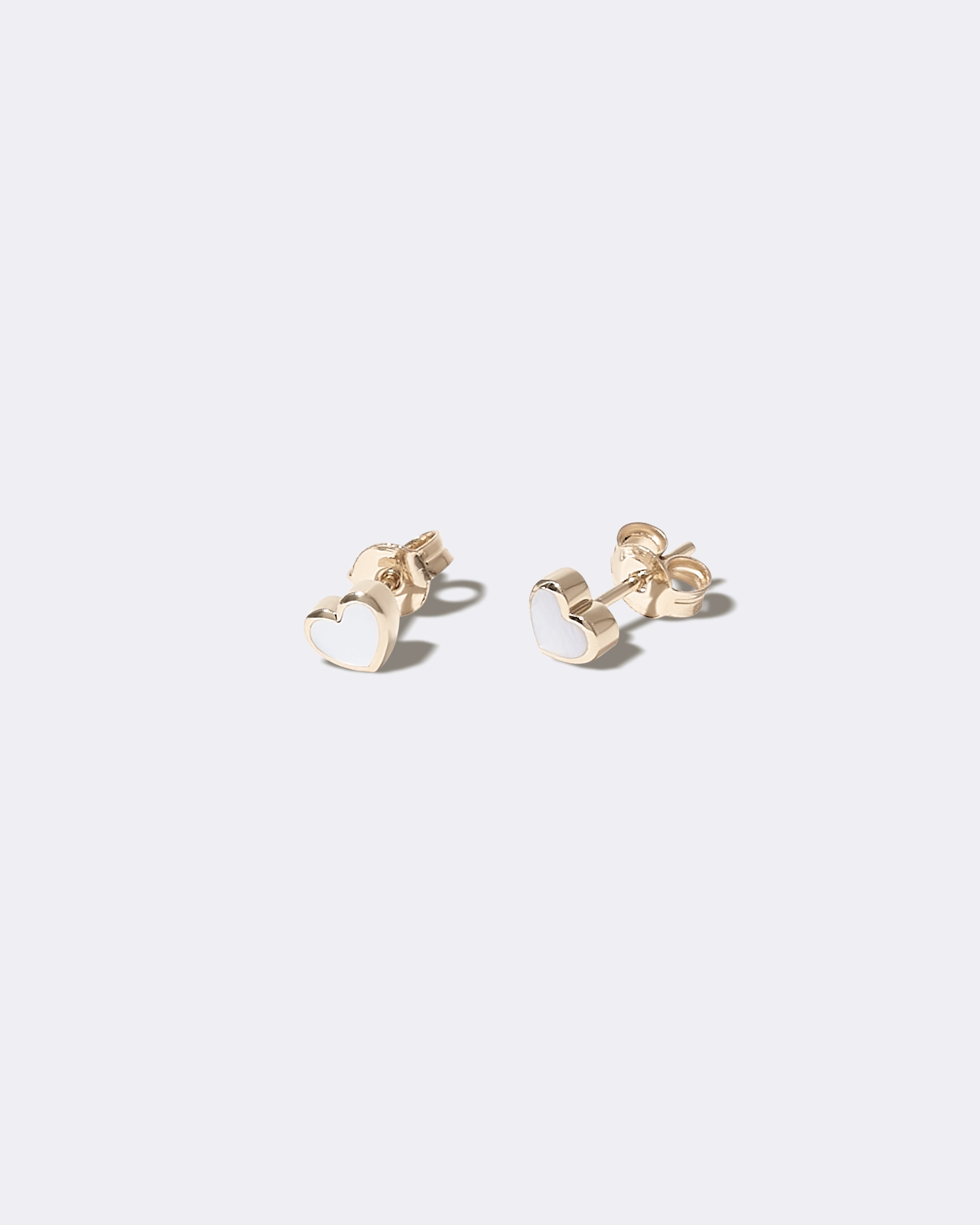 Yellow gold Pearl heart earrings