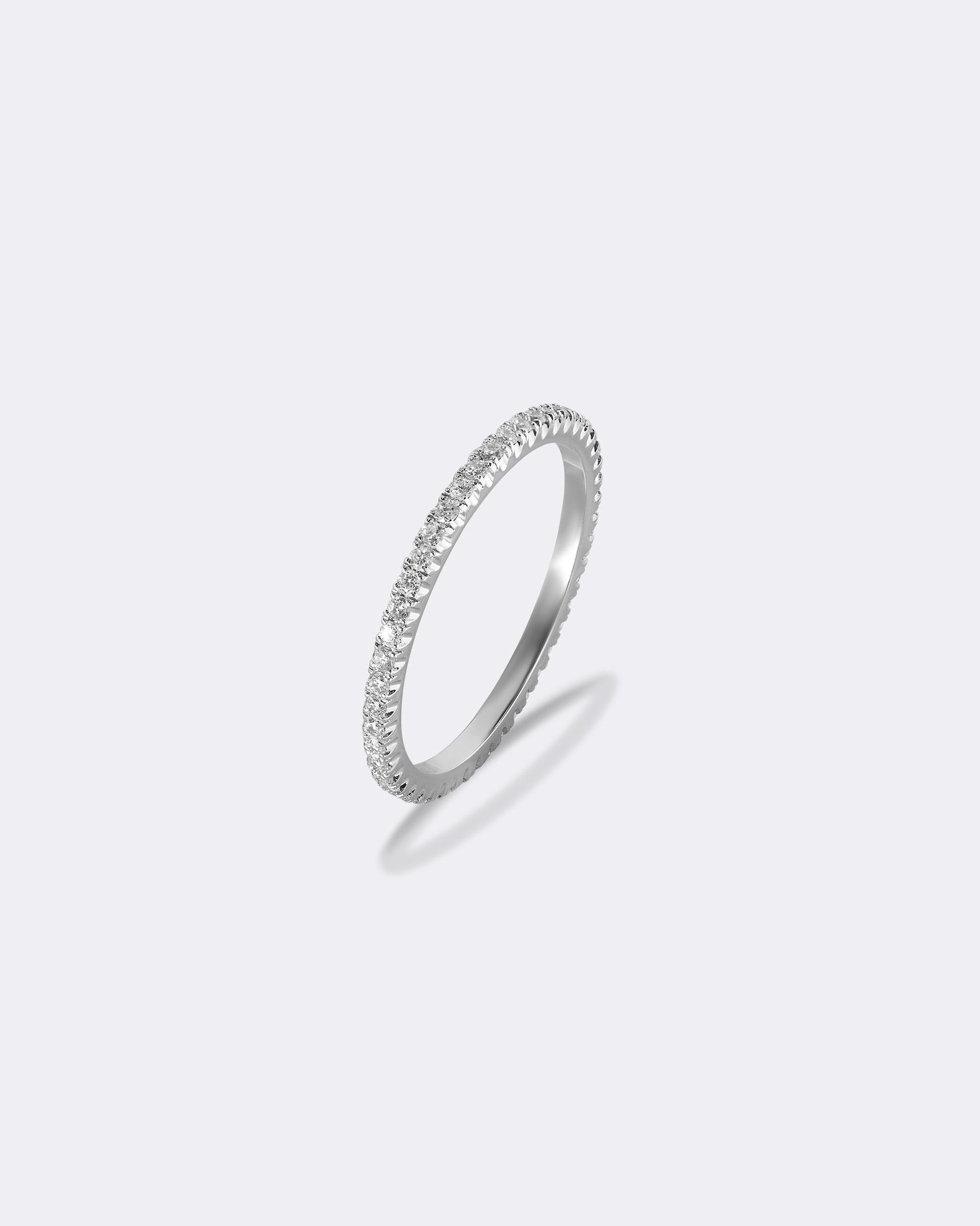 White gold diamond line ring