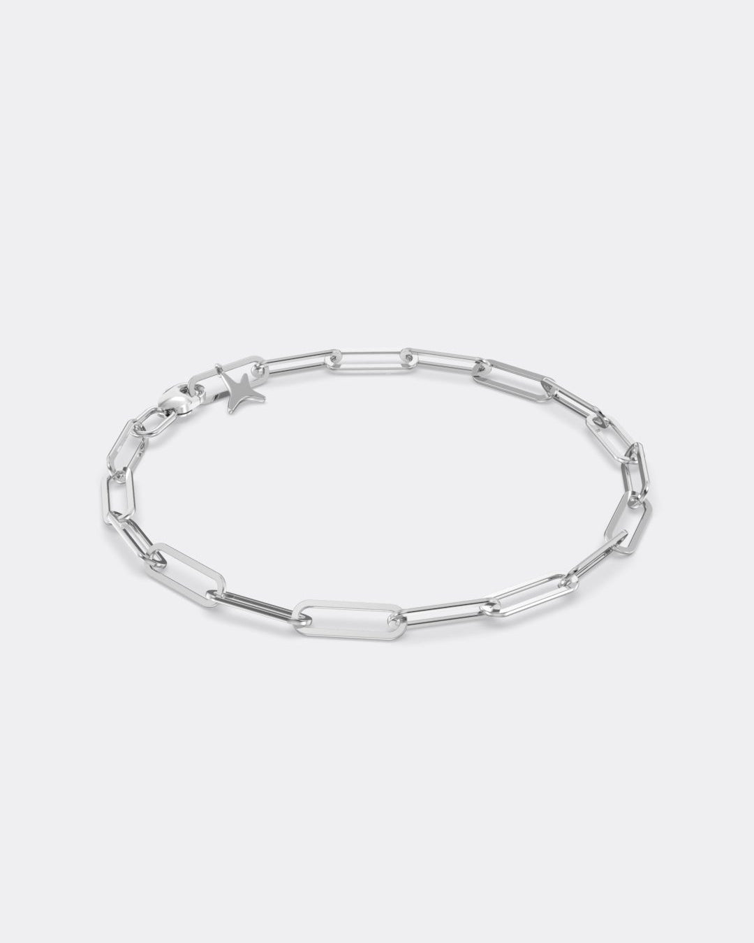 Pulsera de cadena tipo clip en oro blanco
