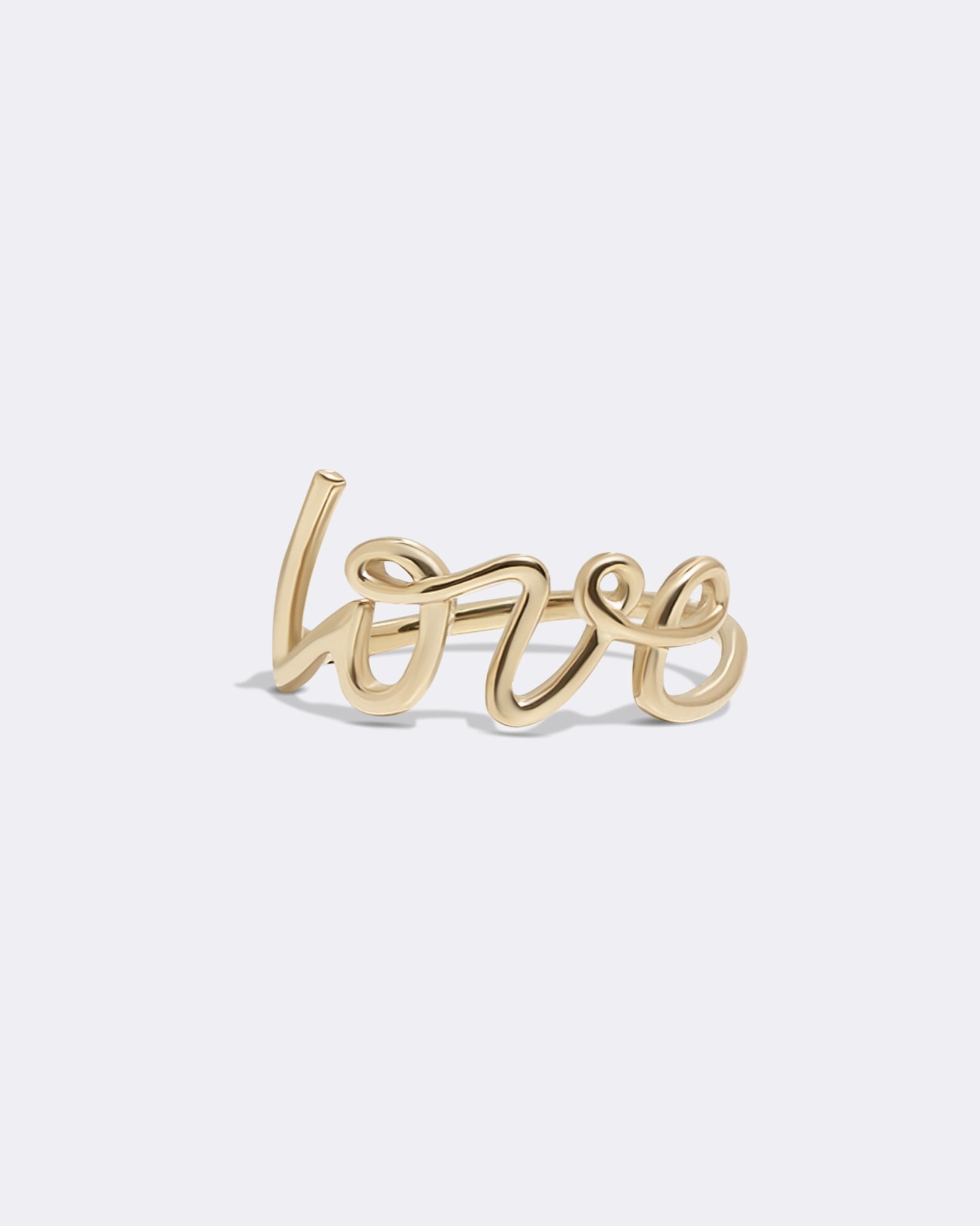 Love gold plated silver ring
