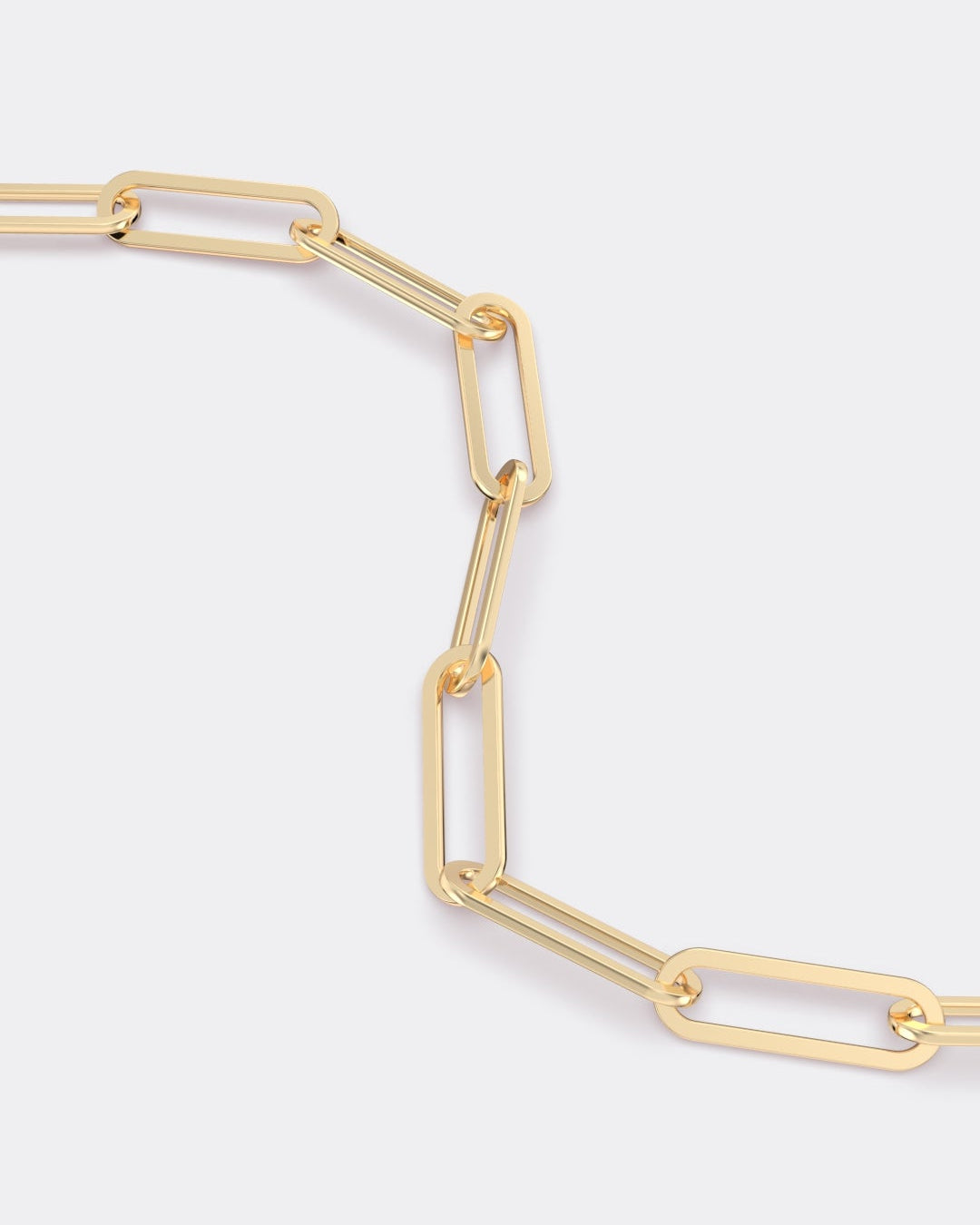 Yellow gold paperclip chain bracelet