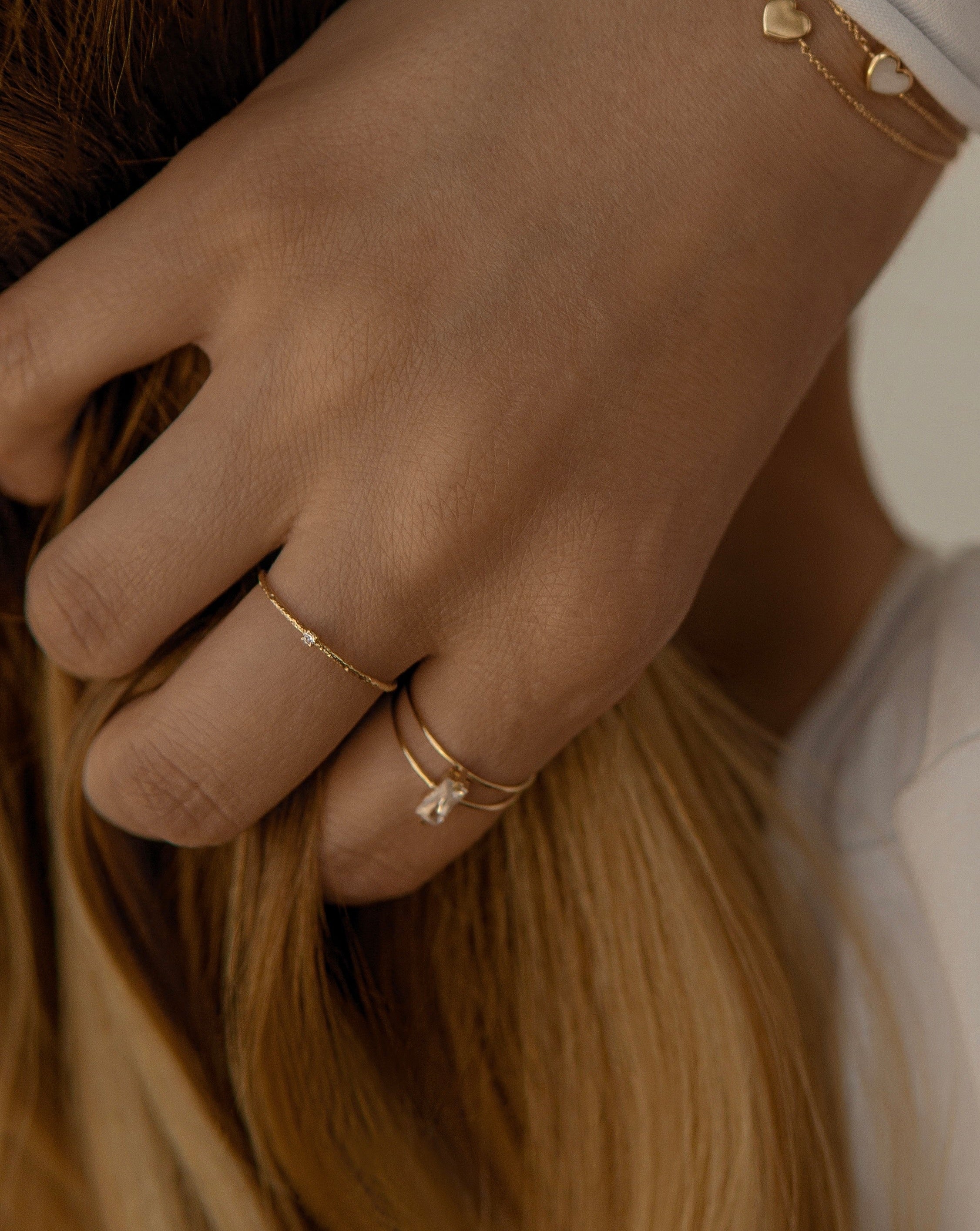 Yellow gold My color white topaz ring