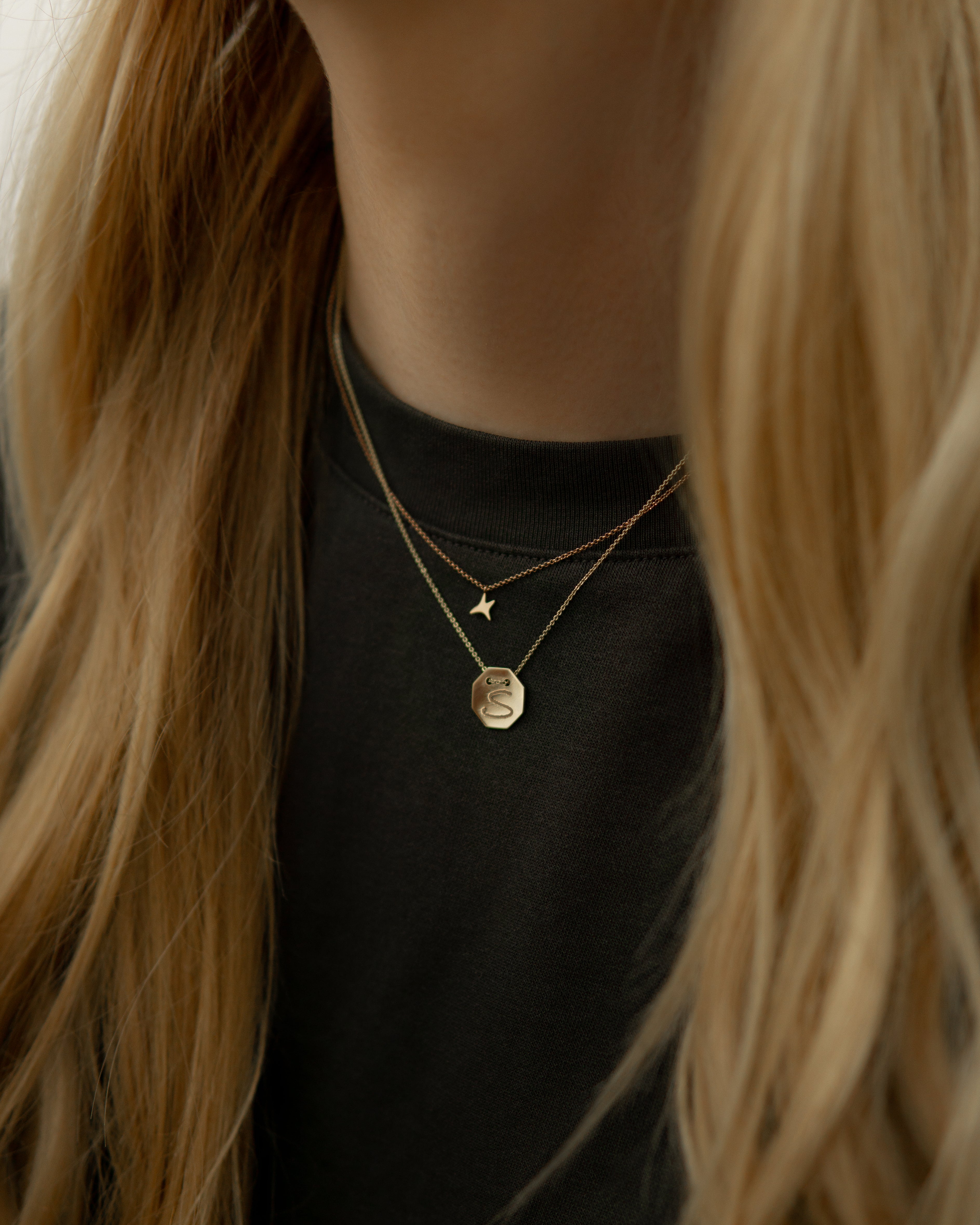 Yellow gold Letters medallion