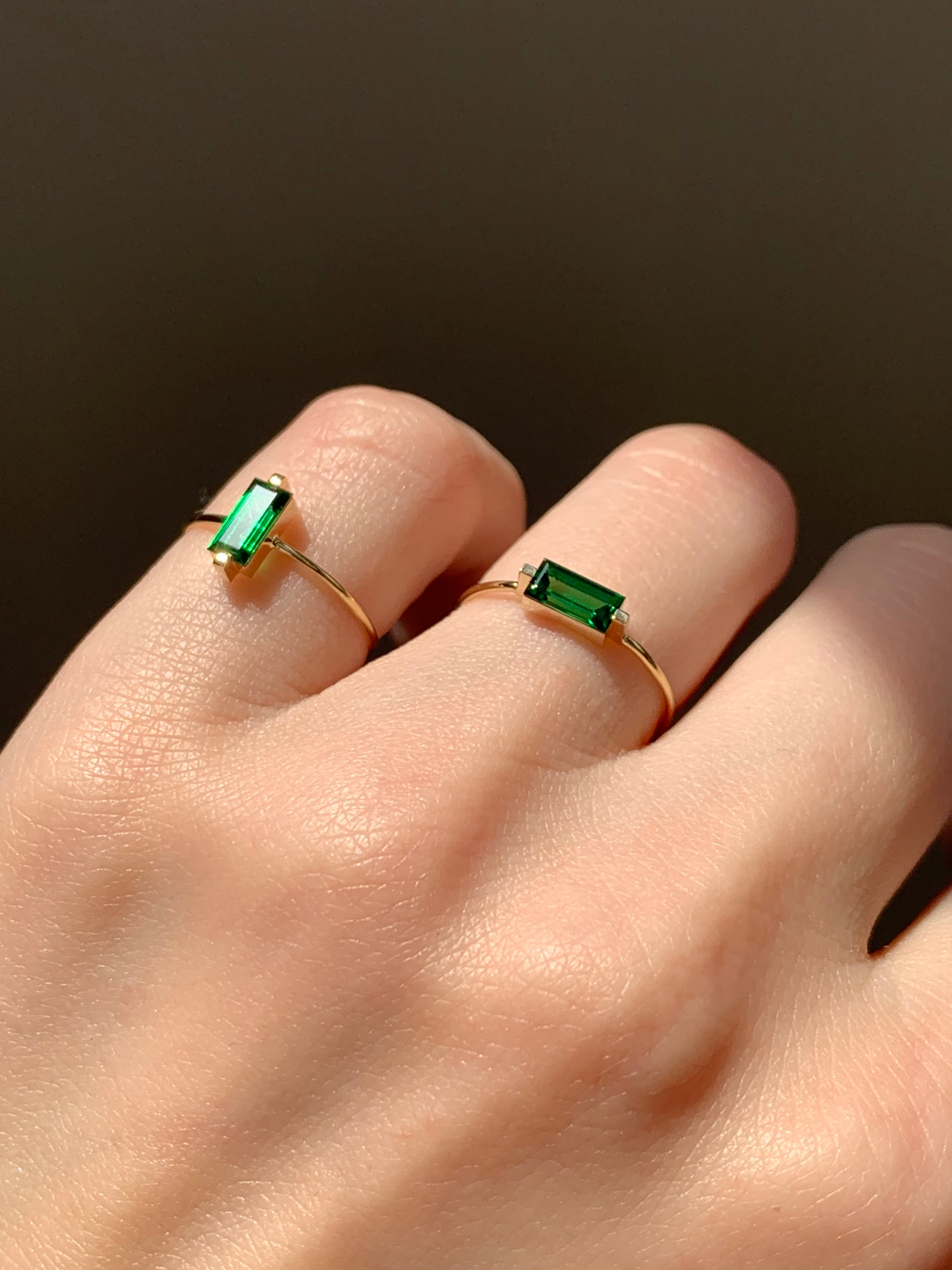 White gold My color emerald ring