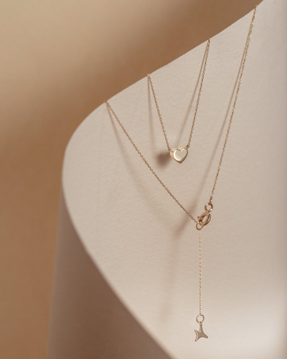 Collier Cœur en Turquoise et Or Jaune