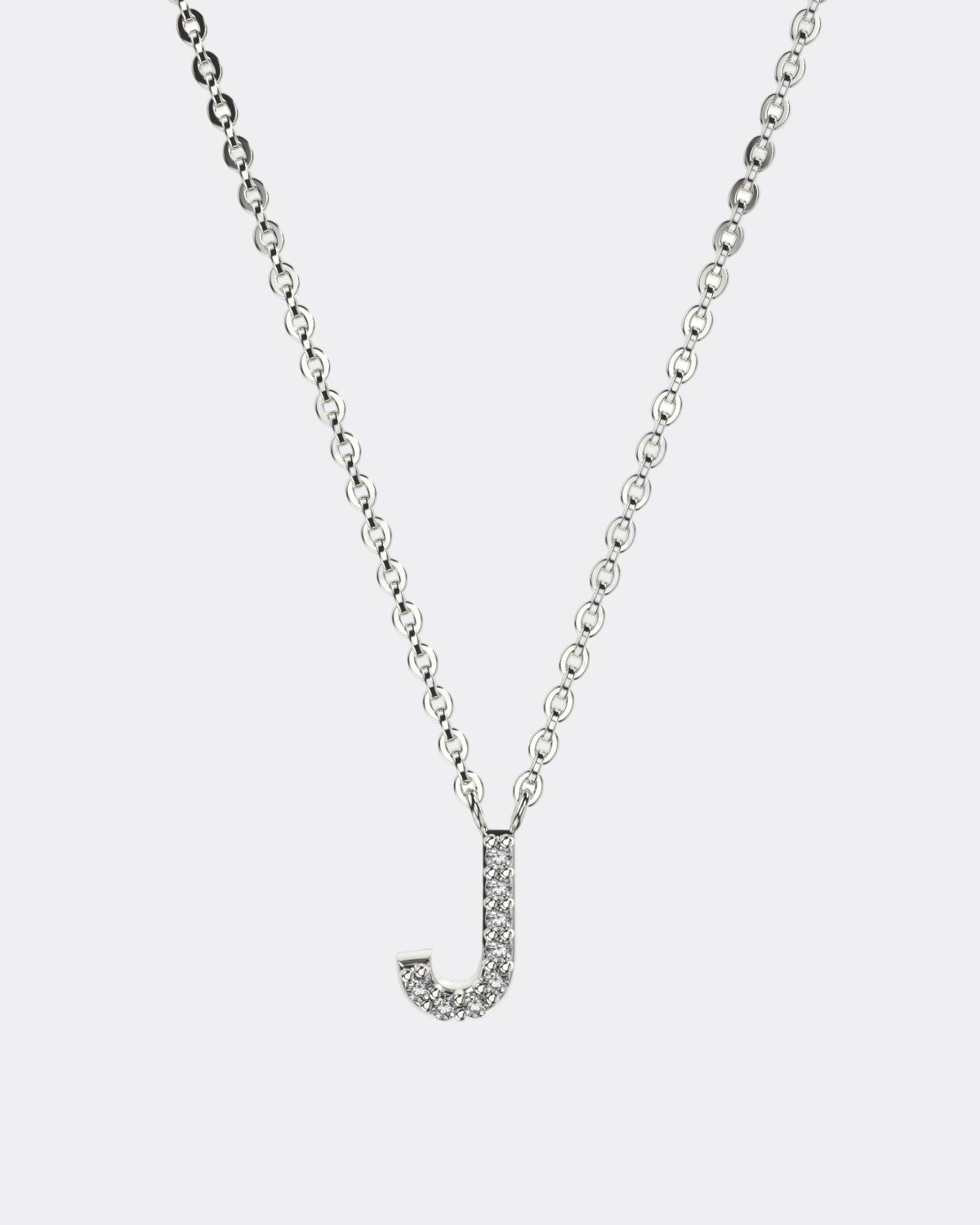 White gold Diamond Letters necklace