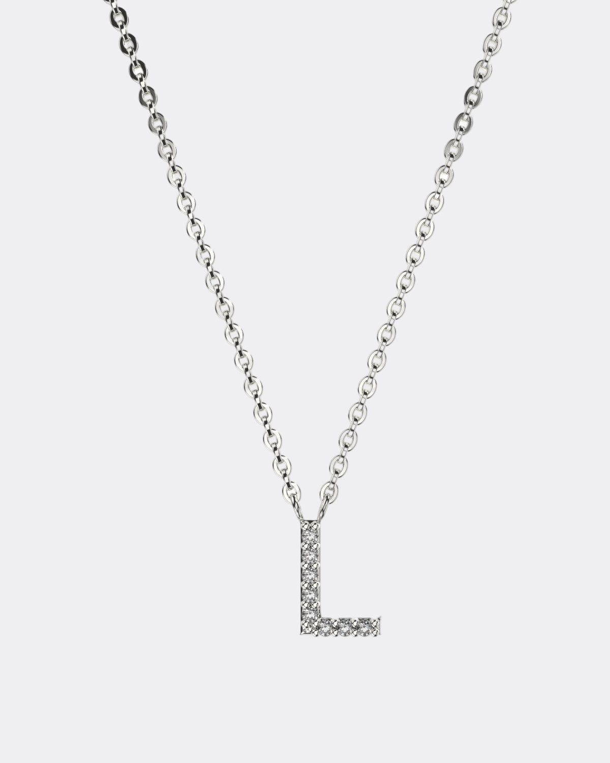 White gold Diamond Letters necklace