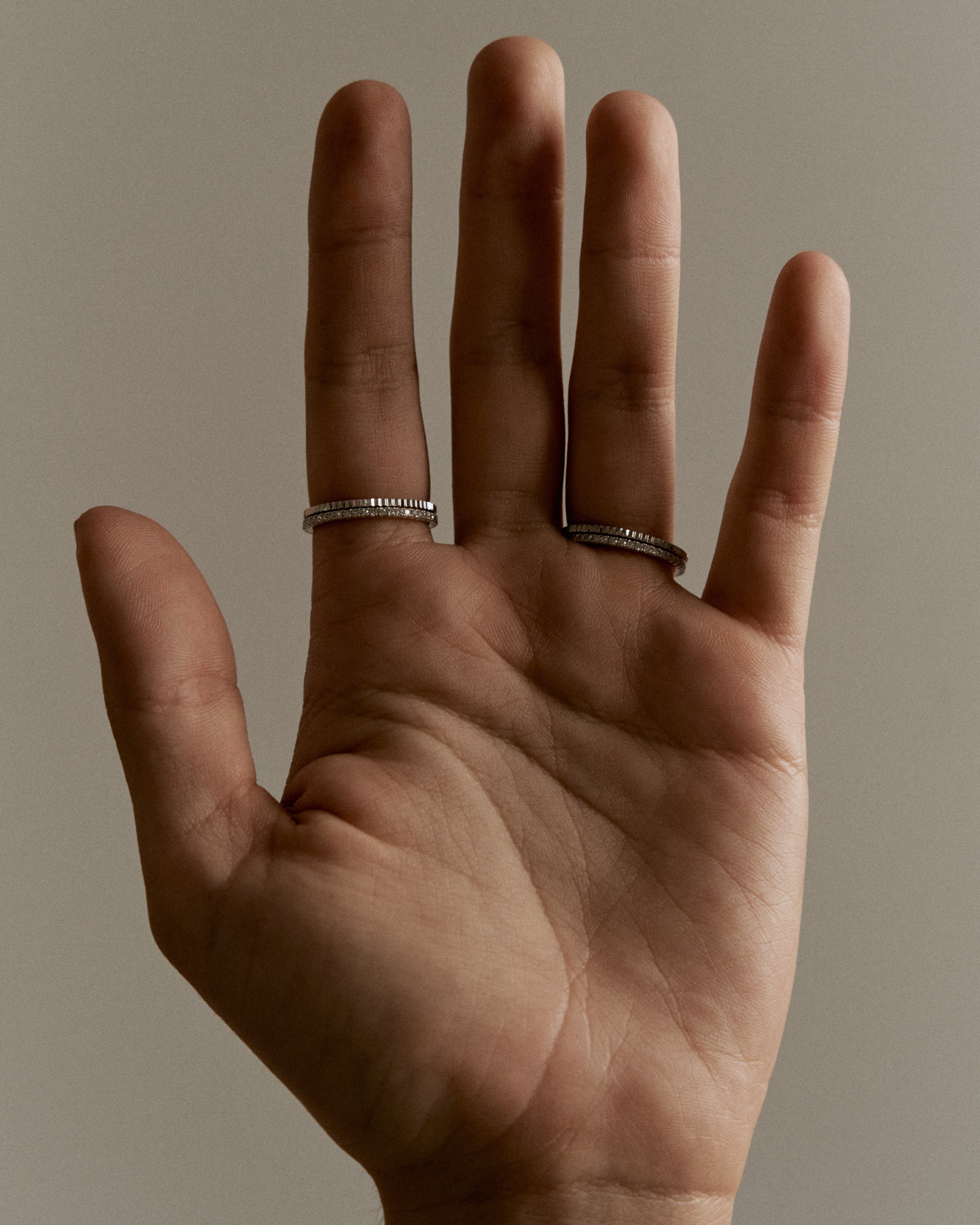 White gold coin ring