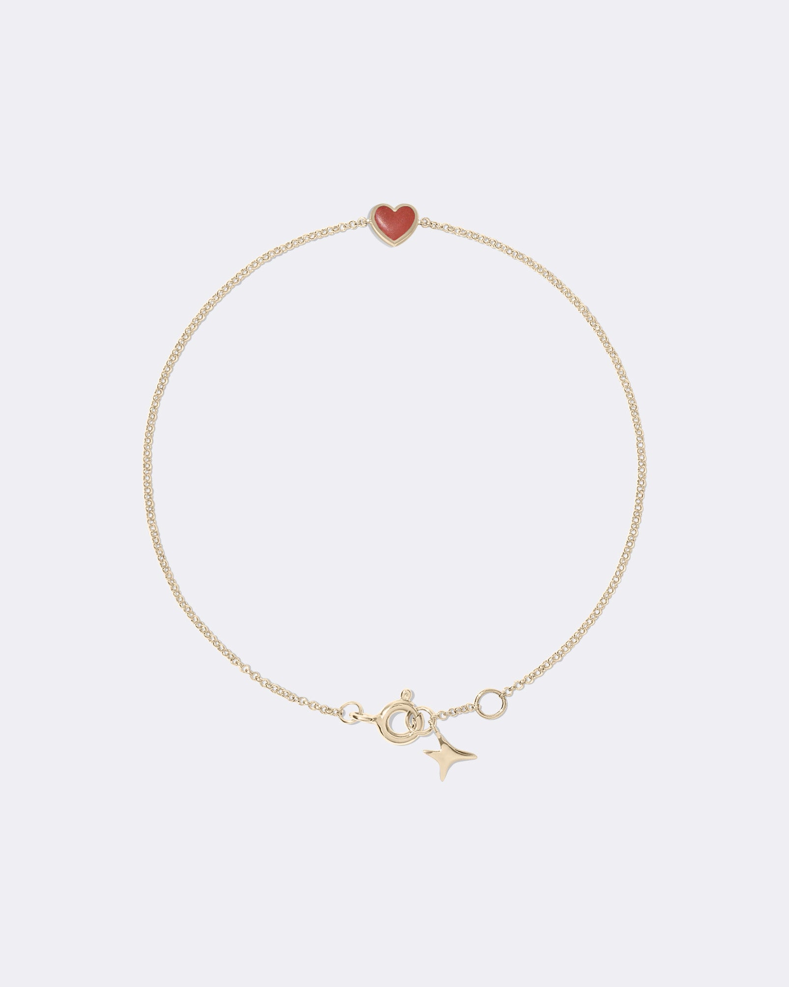 Yellow gold Coral heart bracelet