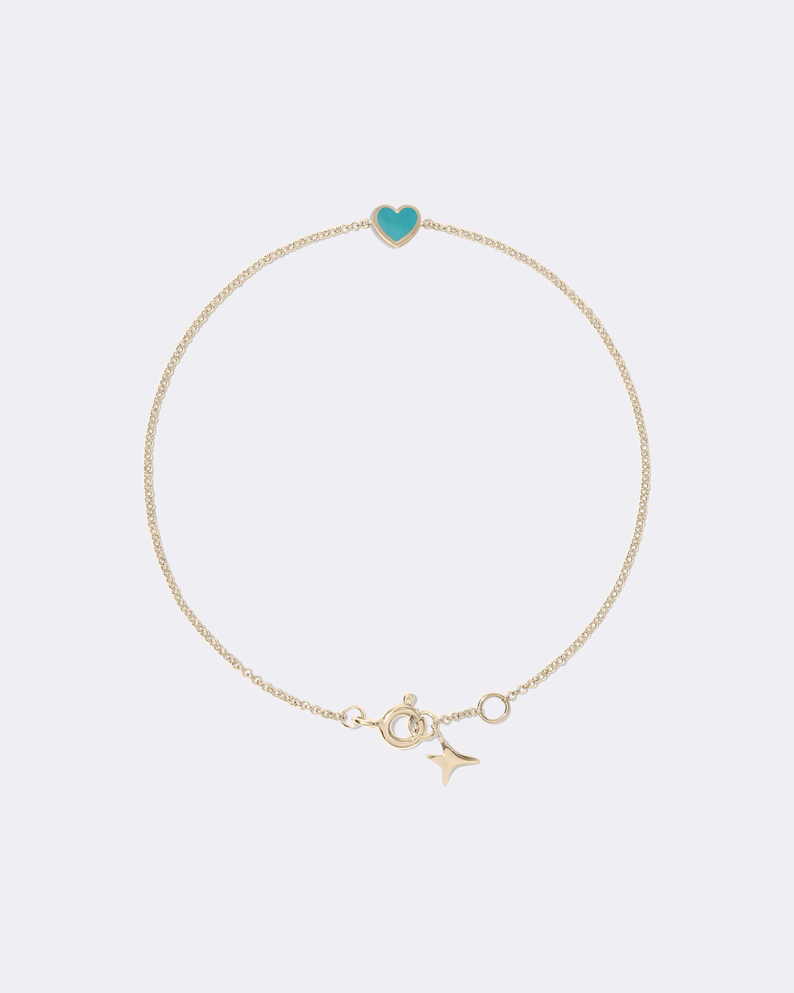 Yellow gold Turquoise heart bracelet