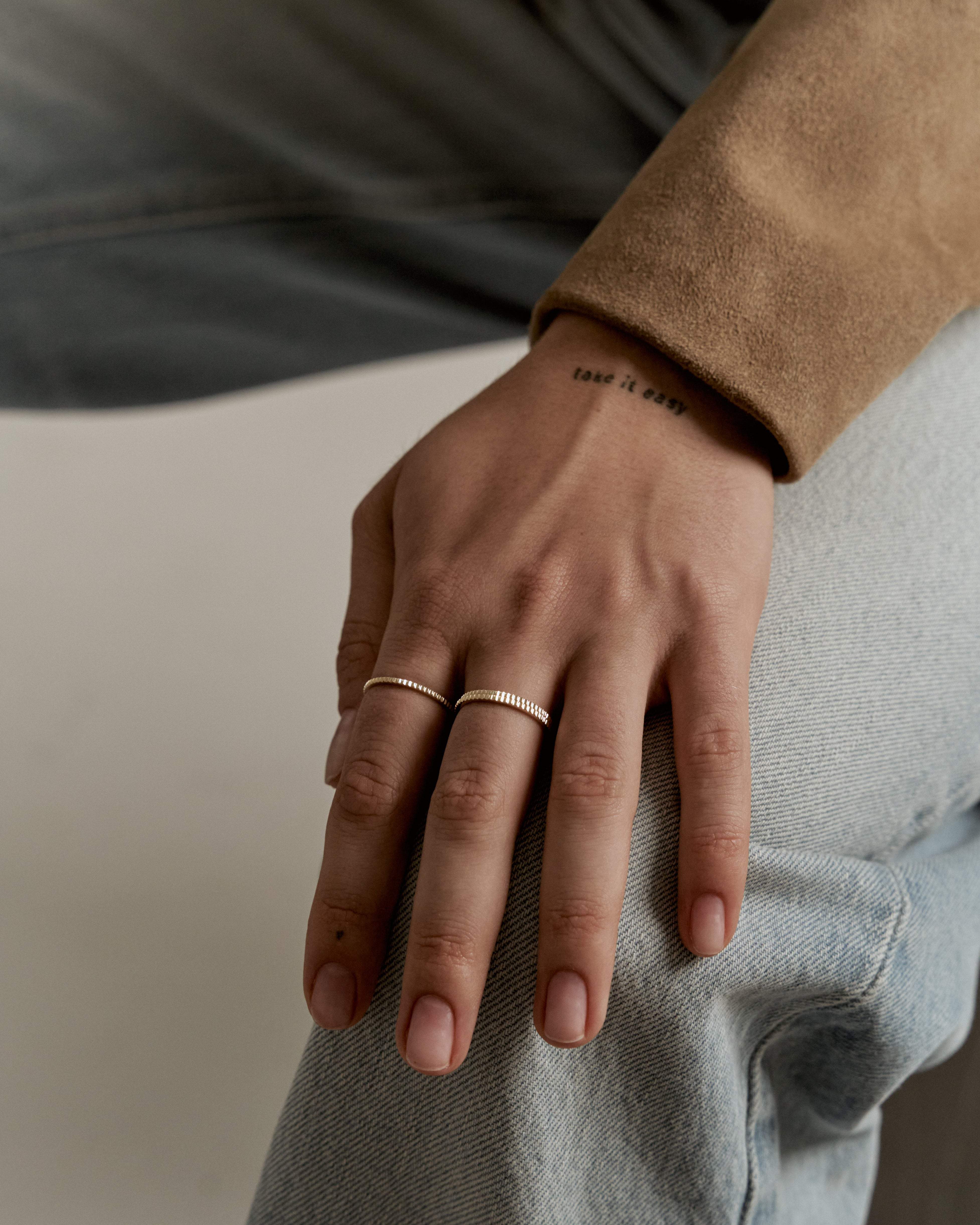 Yellow gold coin ring