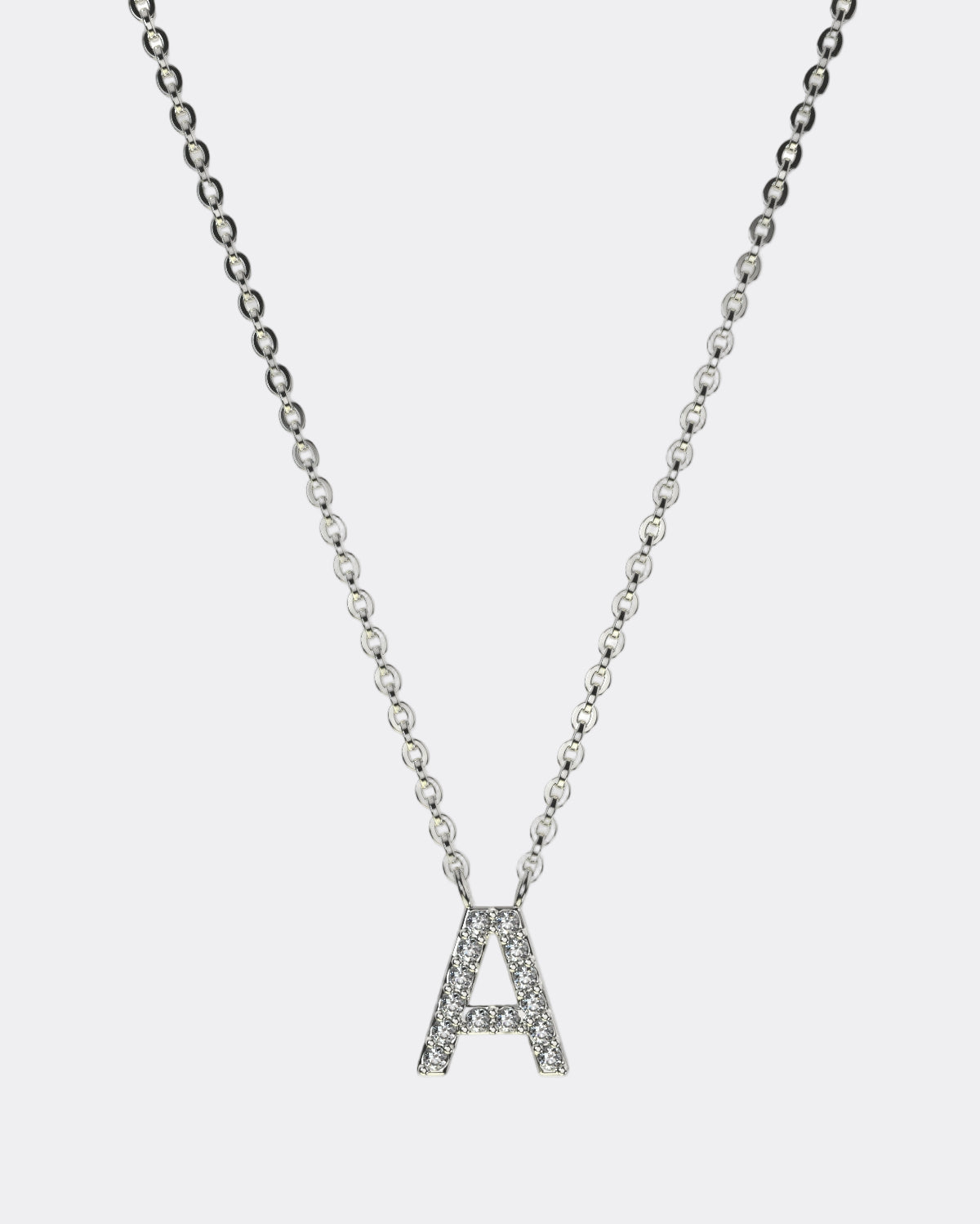 White gold Diamond Letters necklace
