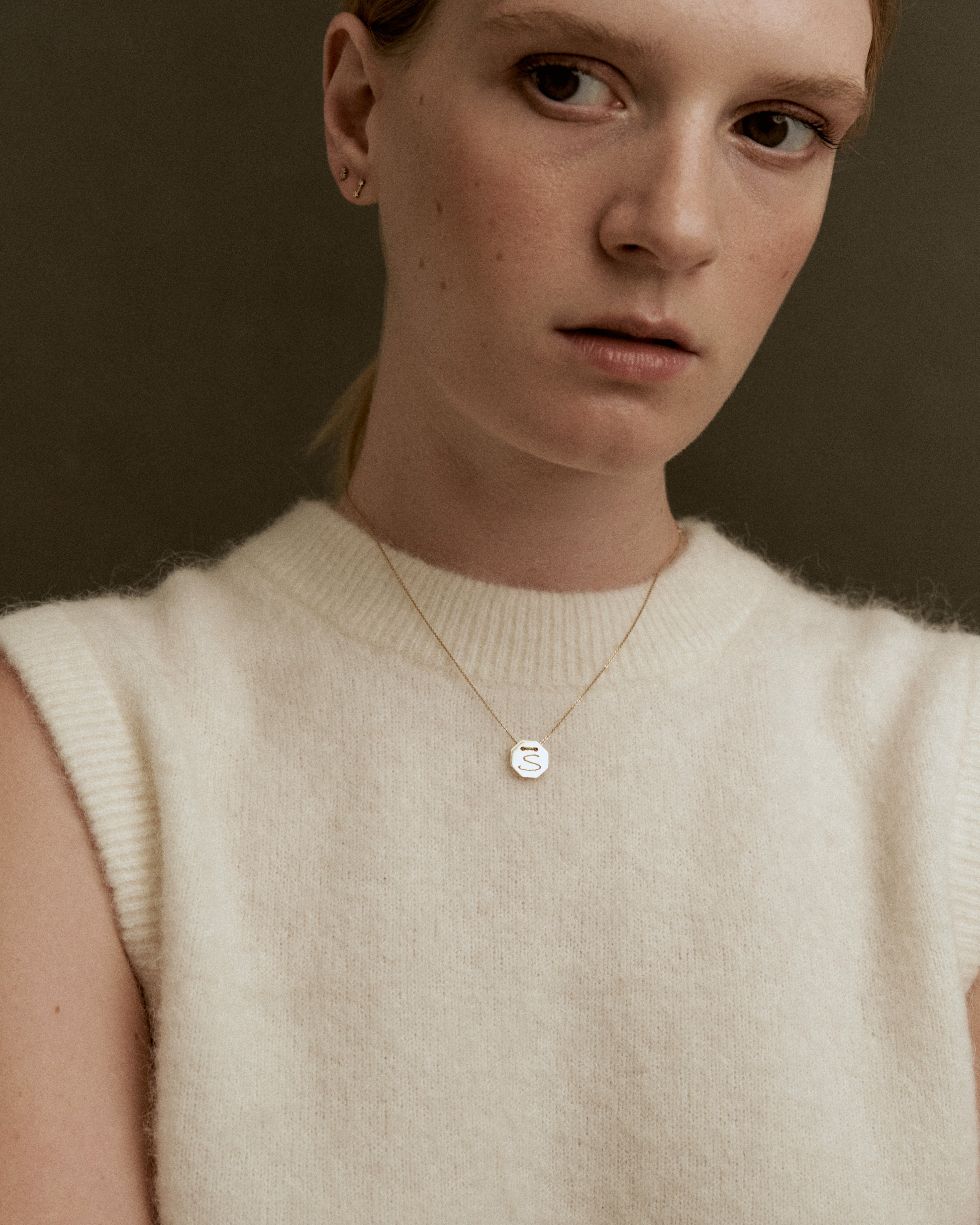 Yellow gold Letters medallion