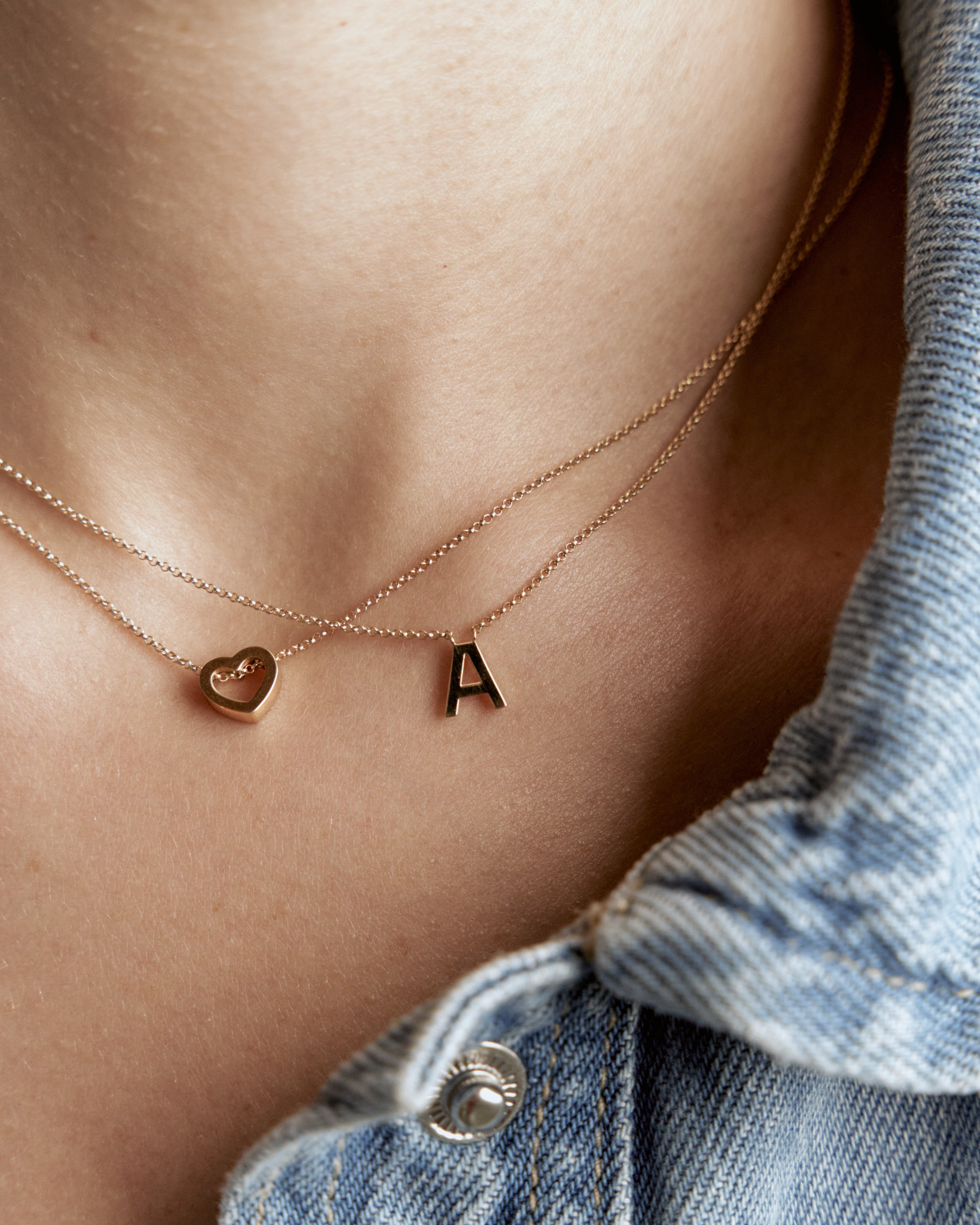 Yellow gold Letters necklace