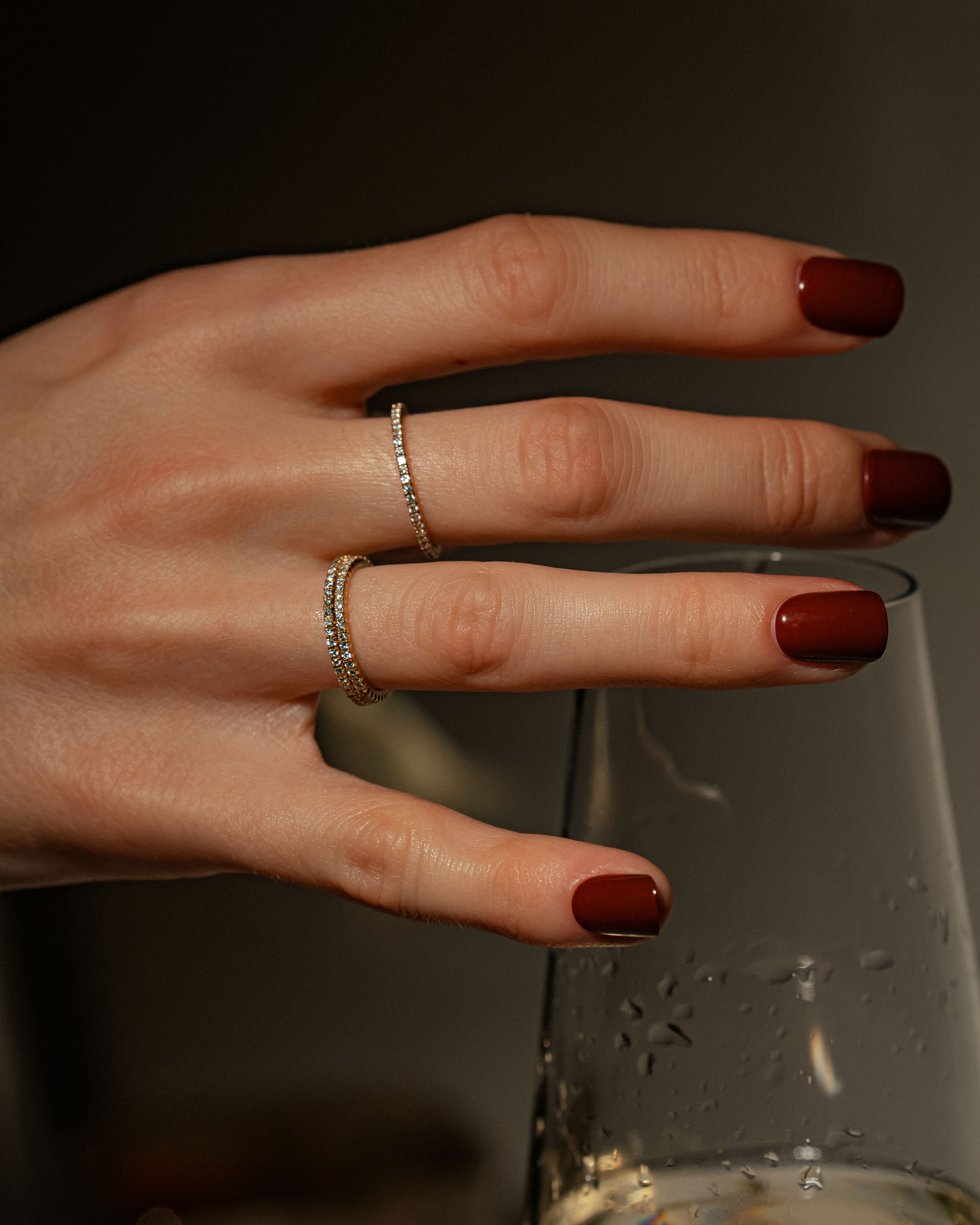 White gold diamond line ring