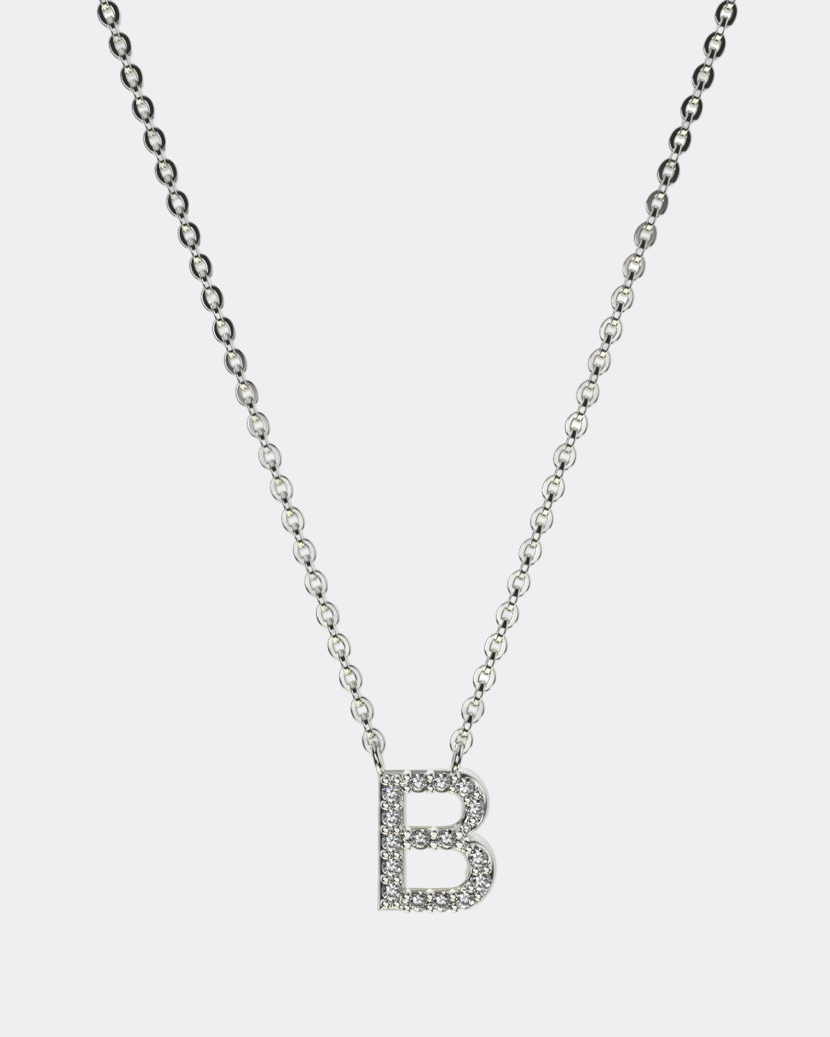 White gold Diamond Letters necklace