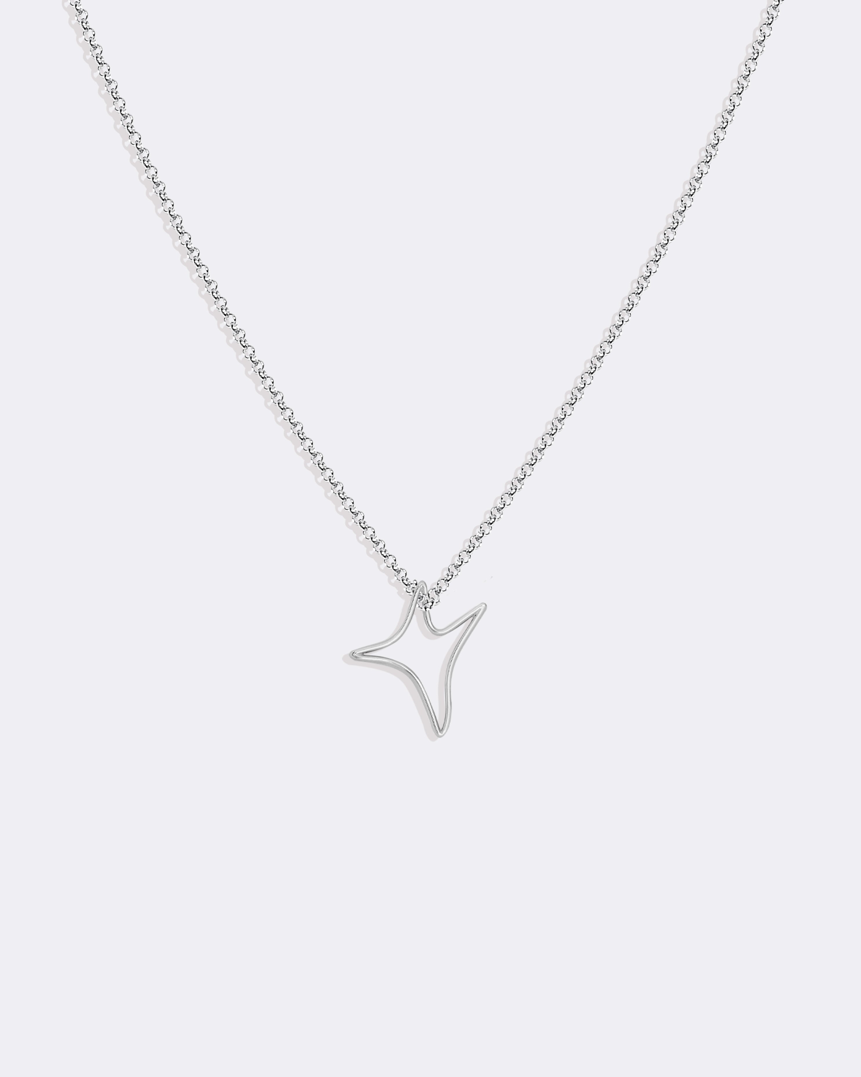 White gold Big aumi star necklace