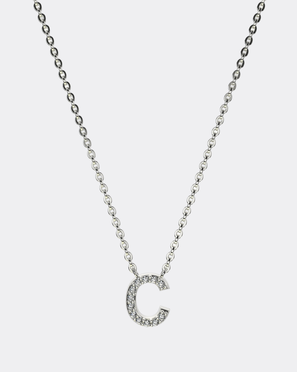 White gold Diamond Letters necklace