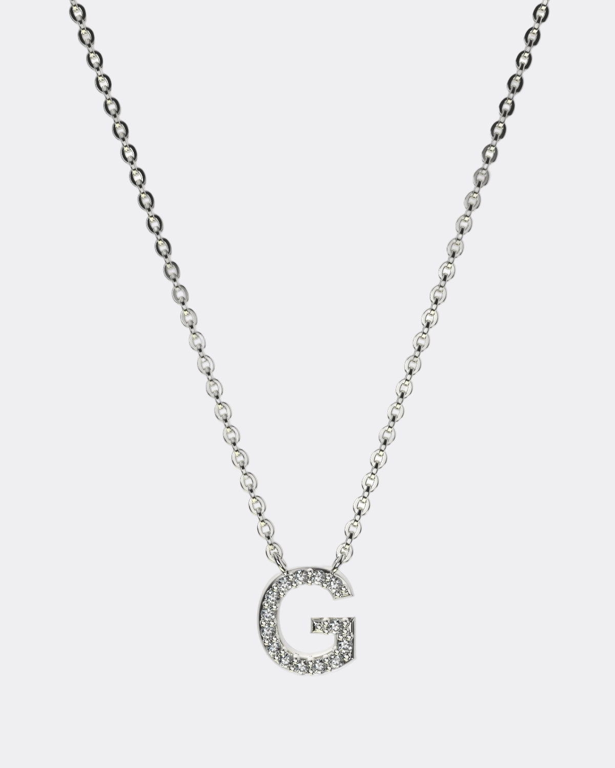 White gold Diamond Letters necklace