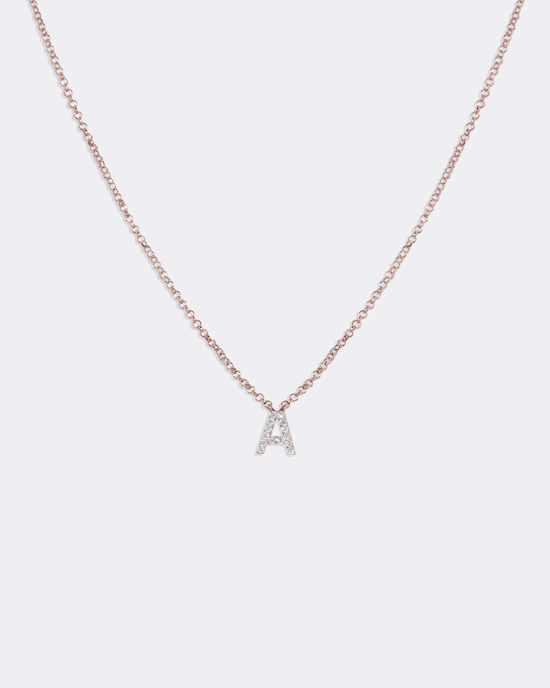 Rose gold Diamond Letters necklace