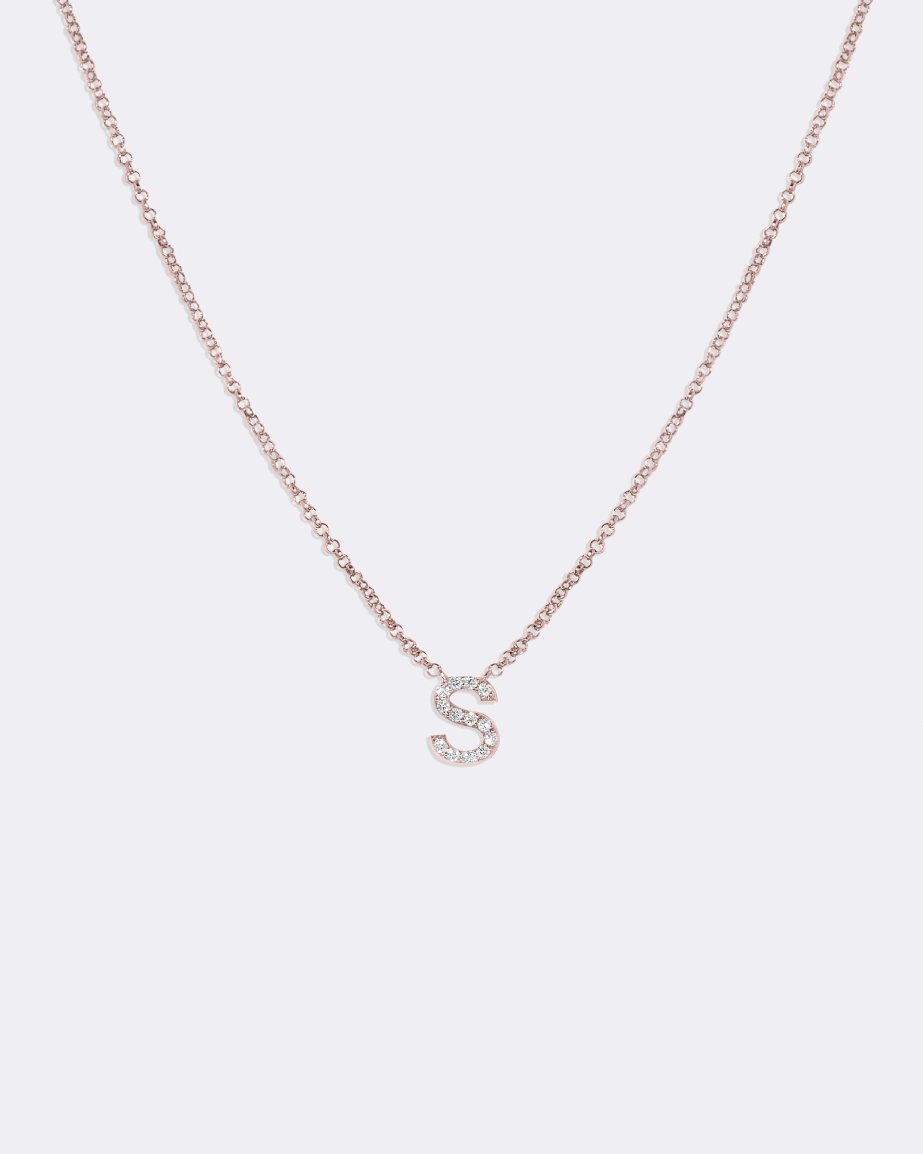 Rose gold Diamond Letters necklace