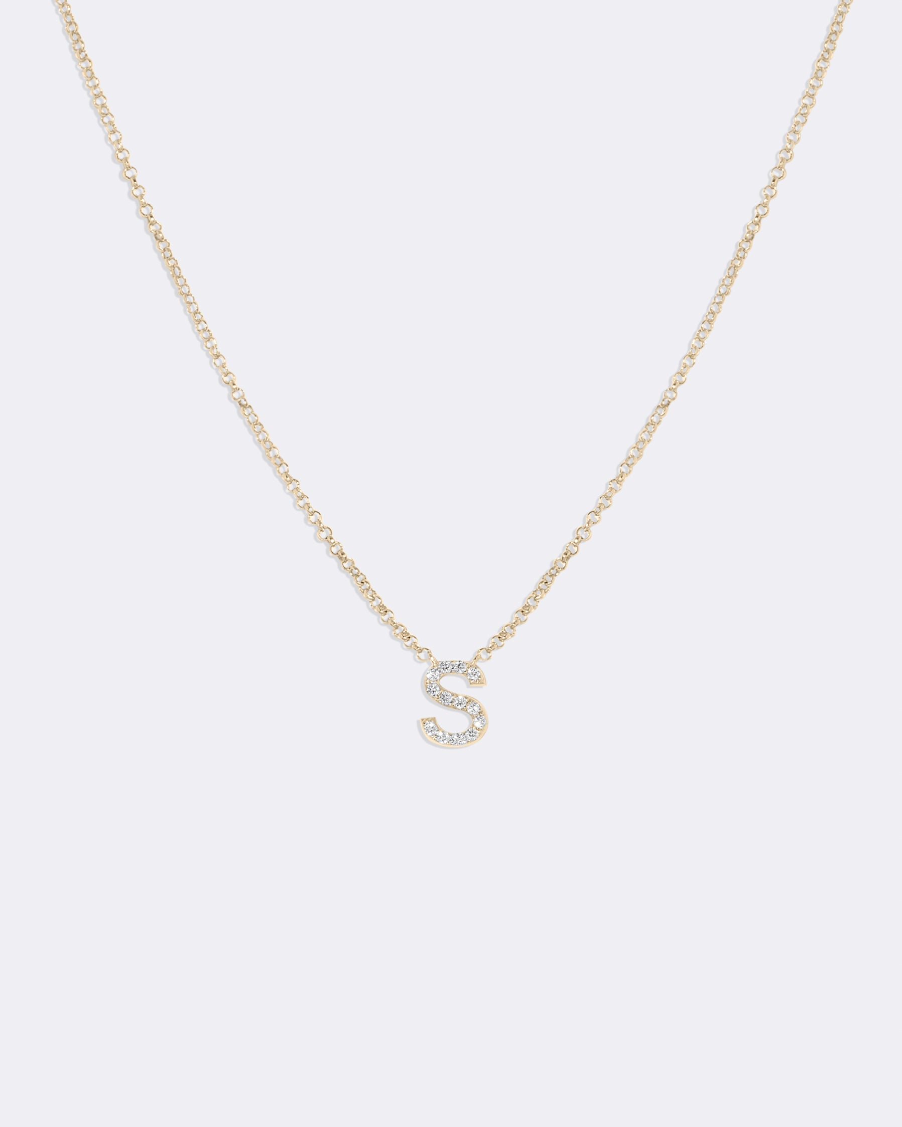 Yellow gold Diamond Letters necklace