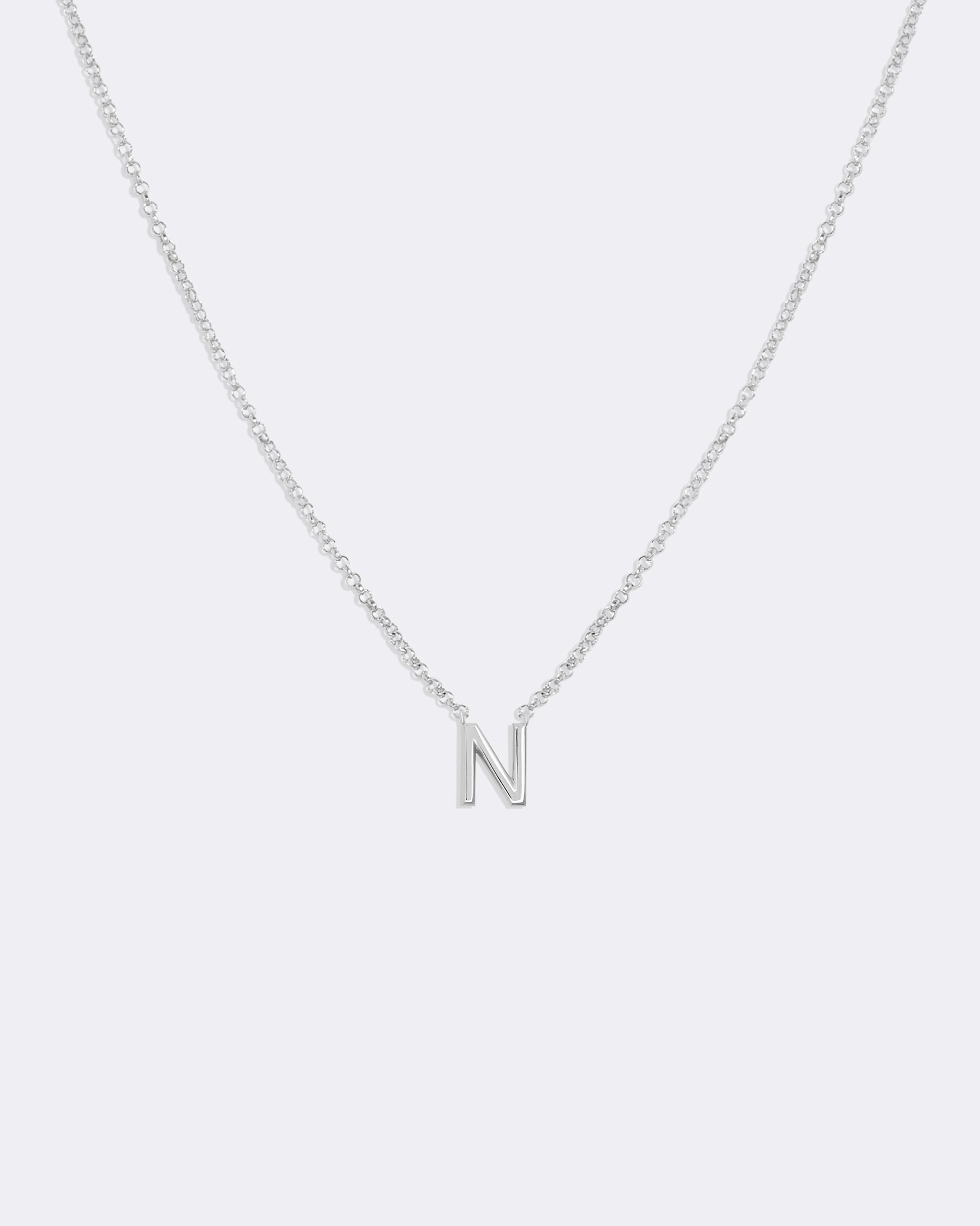 White gold Letters necklace