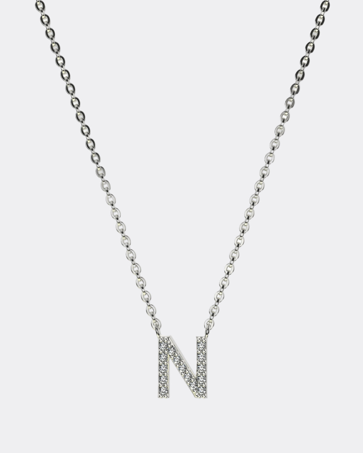 White gold Diamond Letters necklace