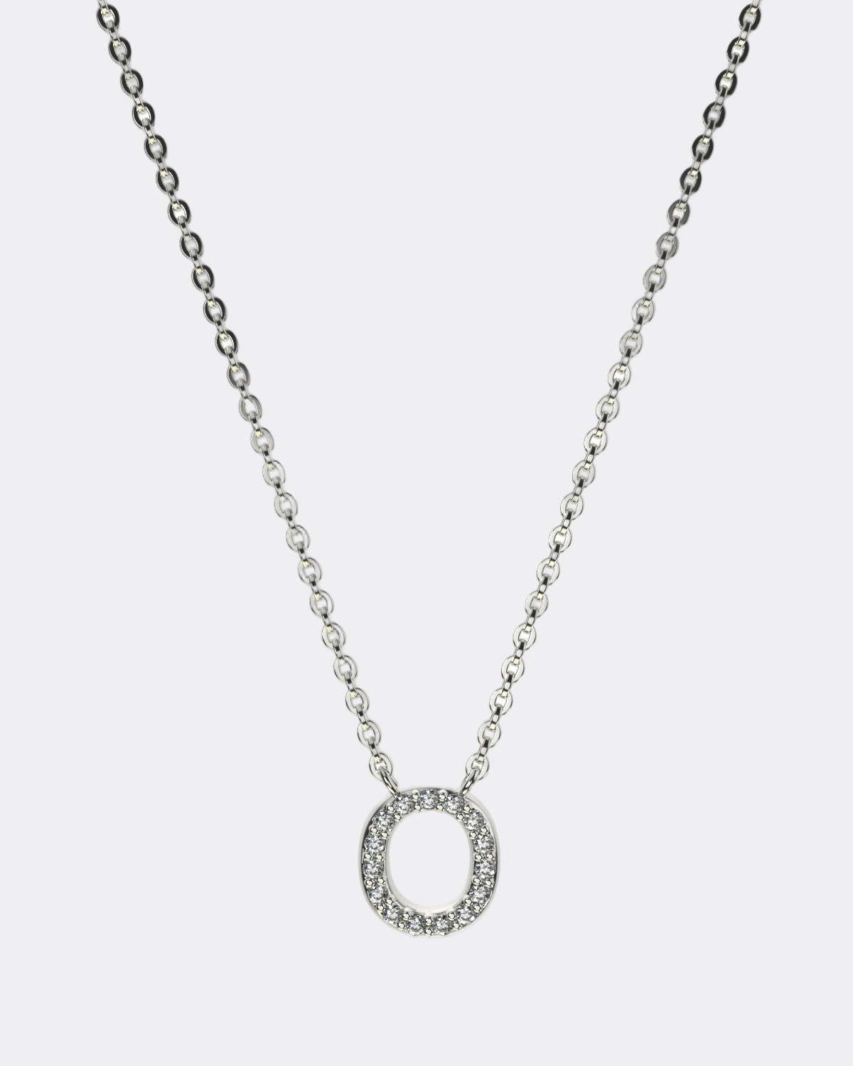 White gold Diamond Letters necklace