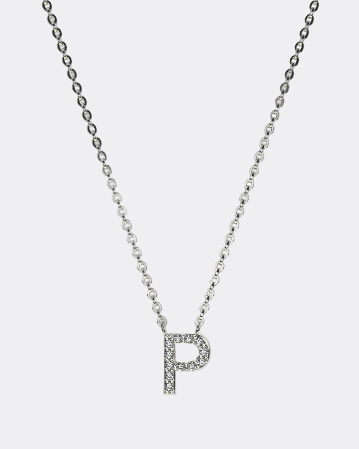 White gold Diamond Letters necklace