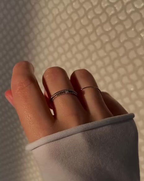 White gold coin ring