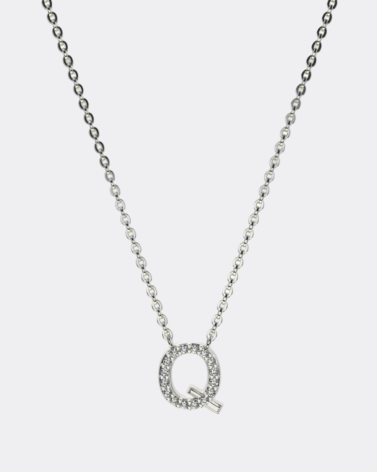 White gold Diamond Letters necklace