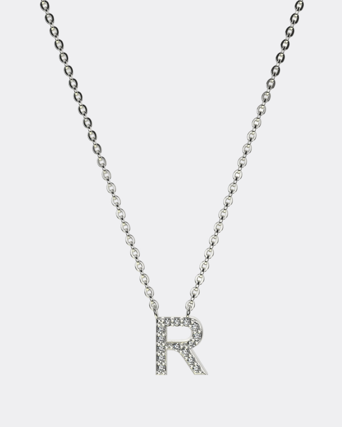 White gold Diamond Letters necklace
