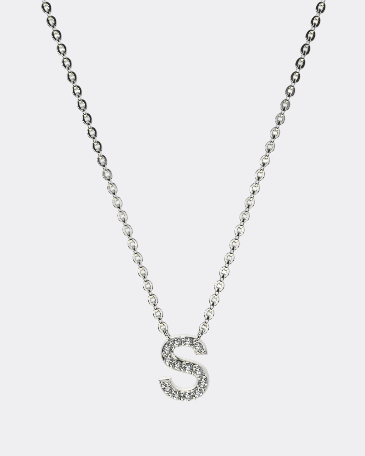 White gold Diamond Letters necklace