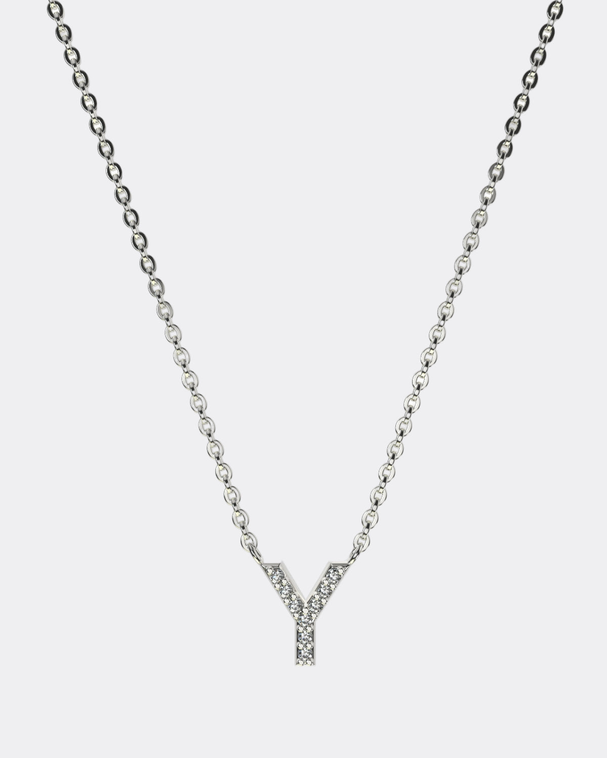 White gold Diamond Letters necklace