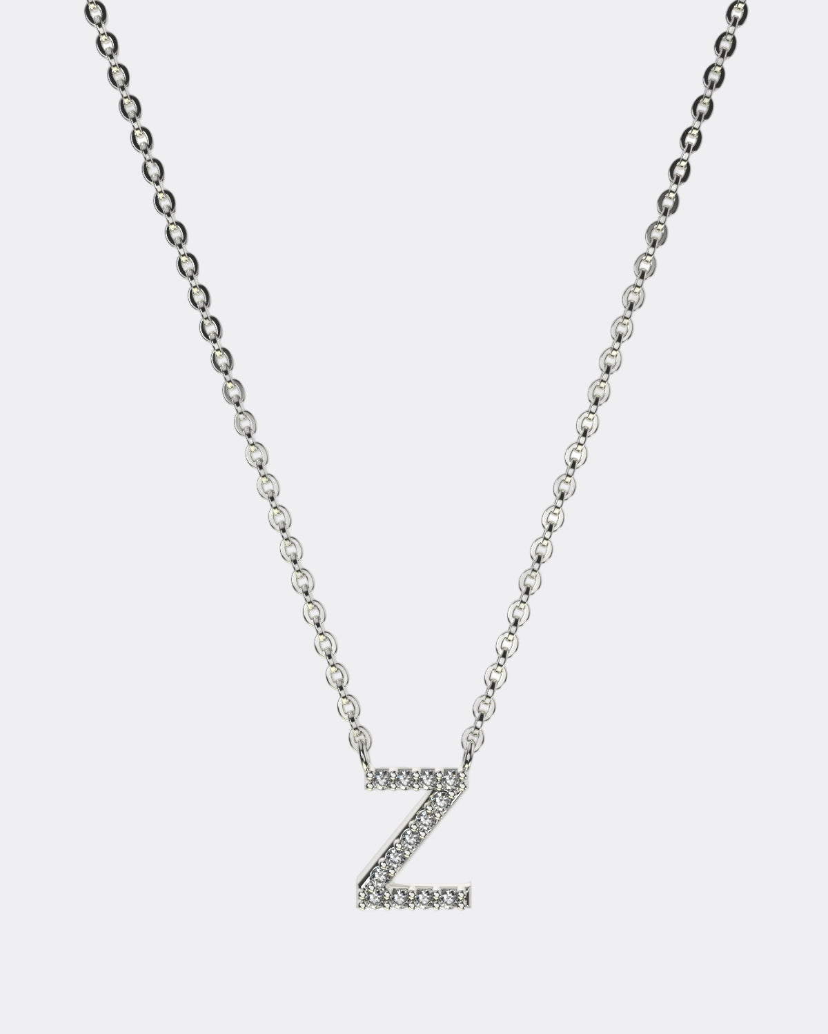 White gold Diamond Letters necklace