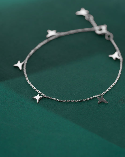 White gold AUMI stars bracelet