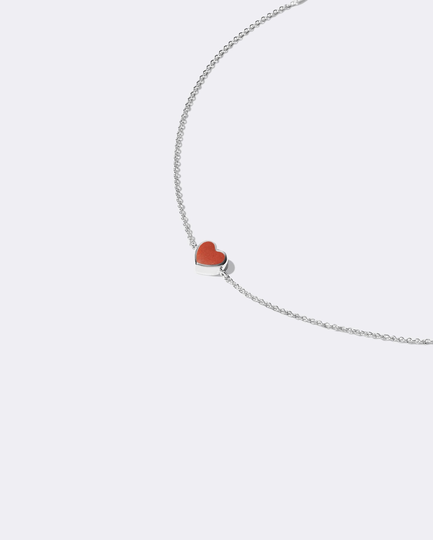 White gold Coral heart bracelet