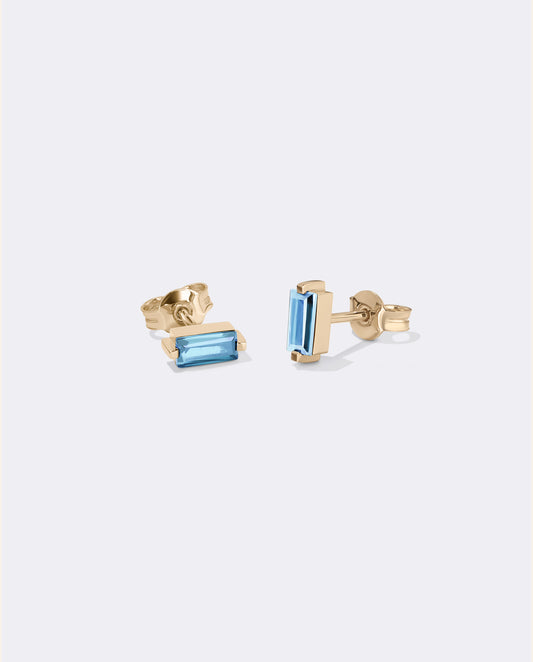 Yellow gold My color sky topaz earrings