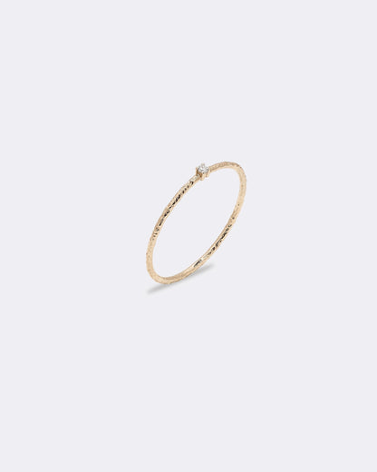 Yellow gold textured ring