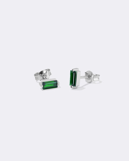 White gold My color emerald earrings