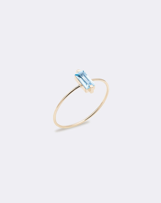 Yellow gold My color sky topaz ring