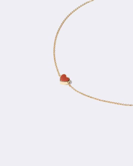 Yellow gold Coral heart bracelet
