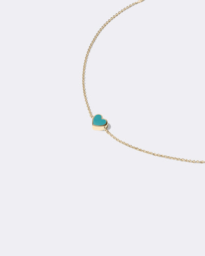 Yellow gold Turquoise heart bracelet